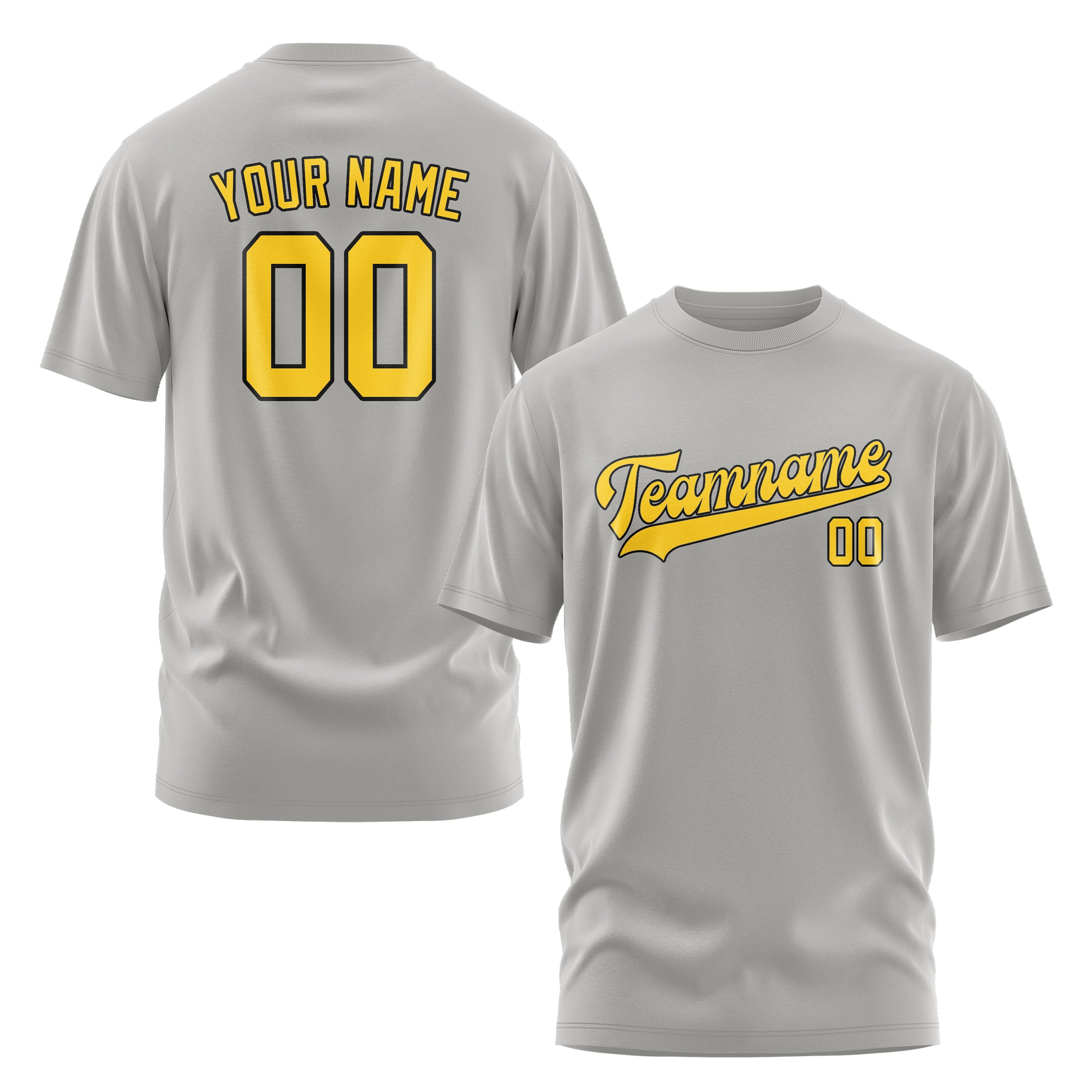 Maßgeschneidertes Grau Gold T-Shirt