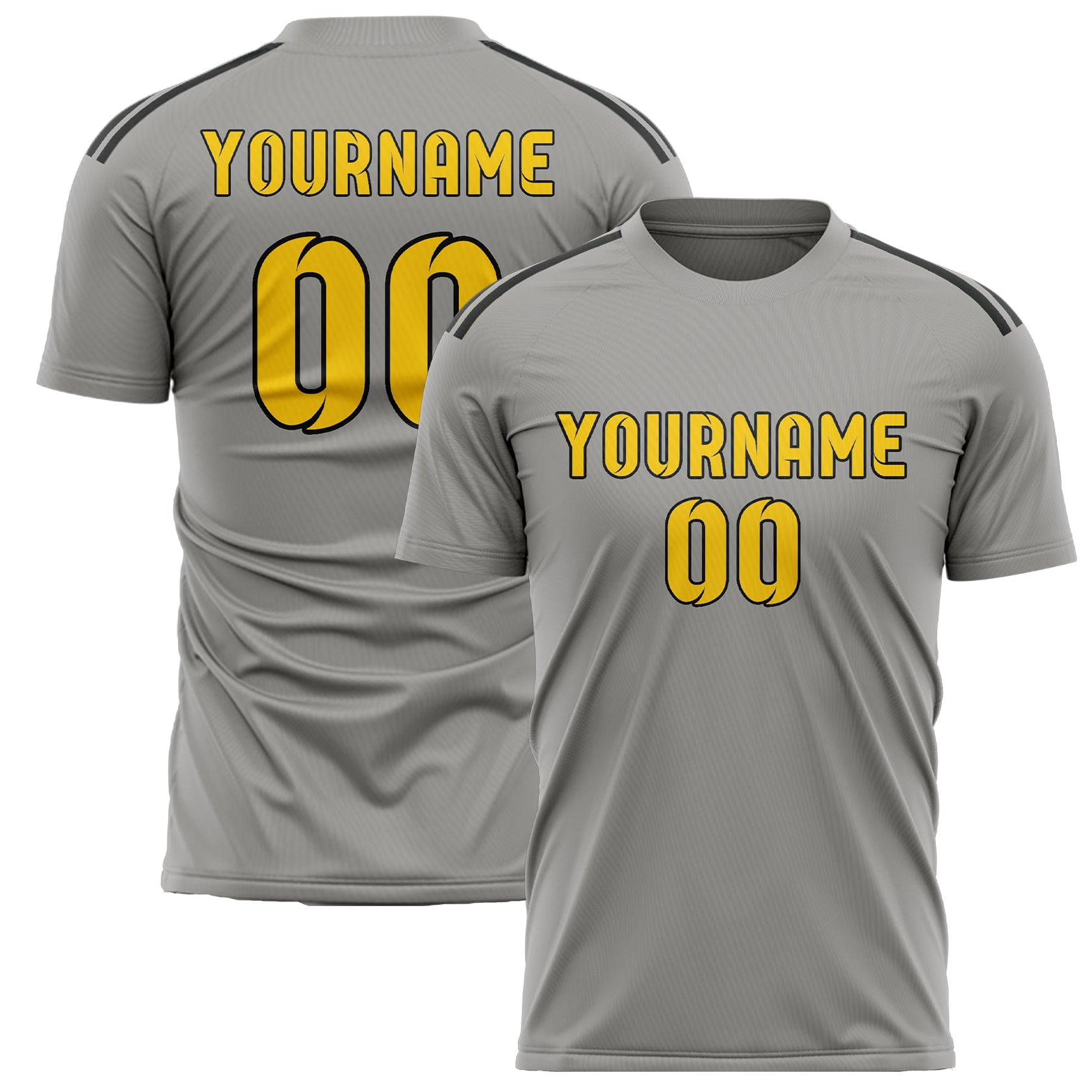 Benutzerdefiniertes Professionelles Grau Gold Fußballtrikot