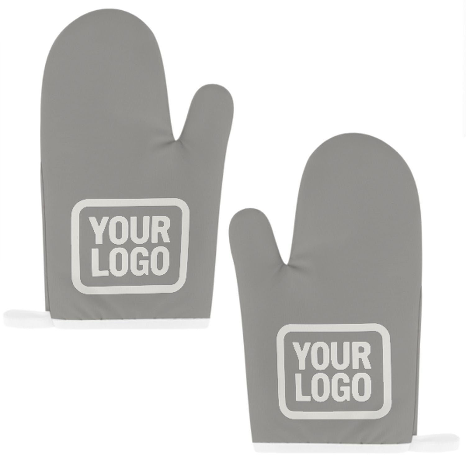 Maßgeschneidertes Grau  Weiß Topfhandschuh Set – 2-teilig