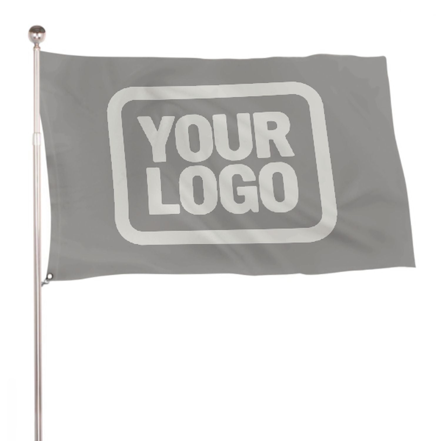Maßgeschneidertes Grau Weiß Flagge