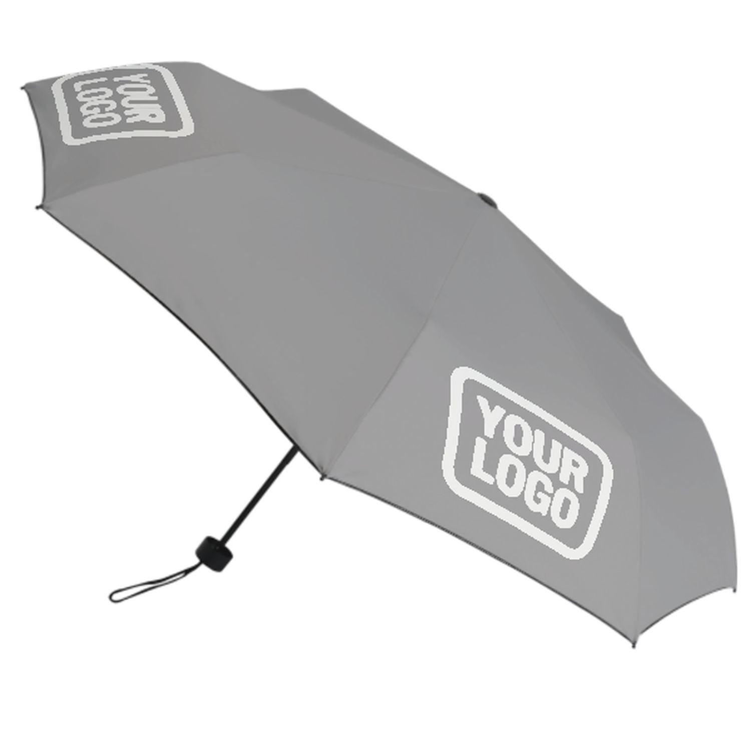 Maßgeschneidertes Grau Weiß Automatik-Regenschirm