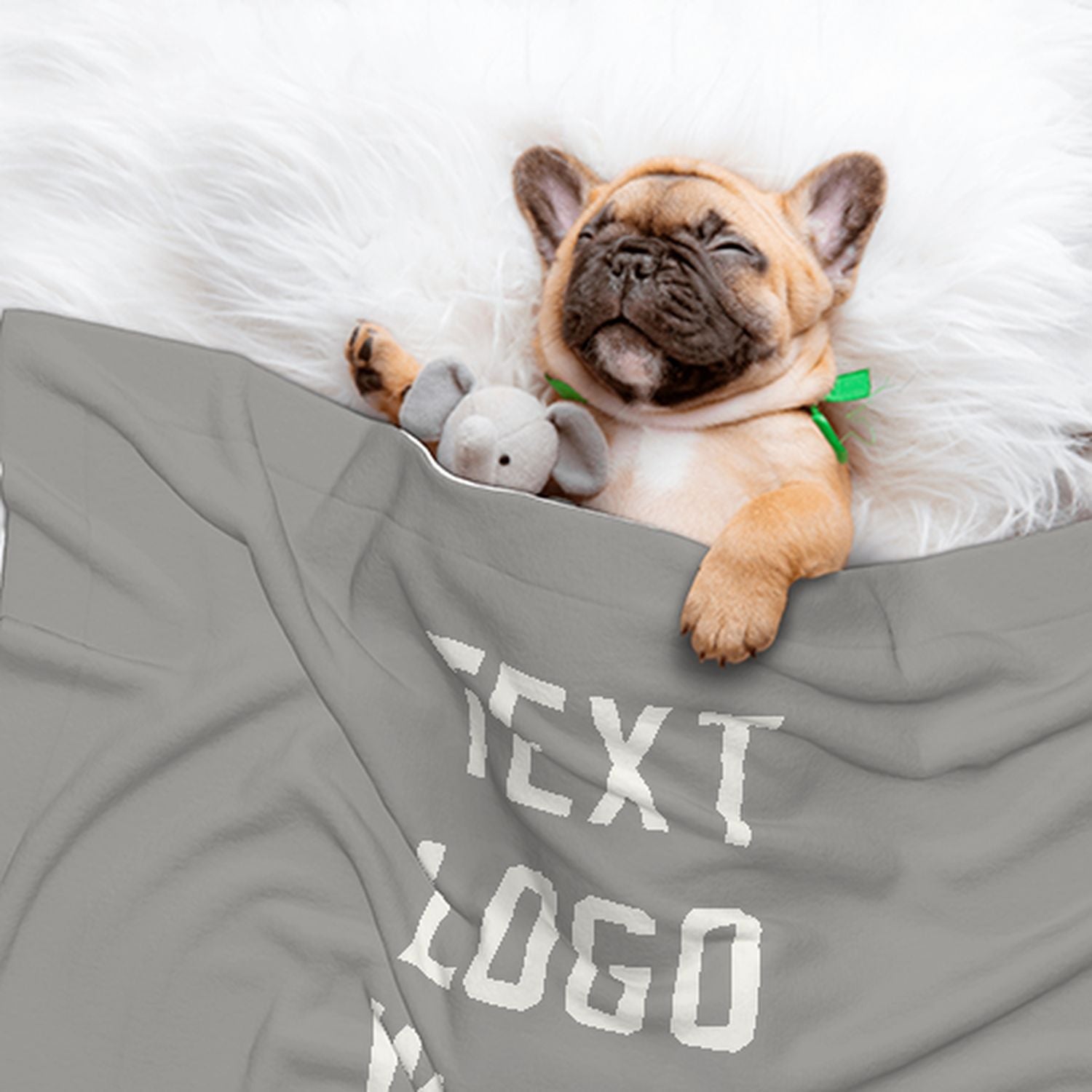 Coperta personalizzata per animali domestici grigia e bianca