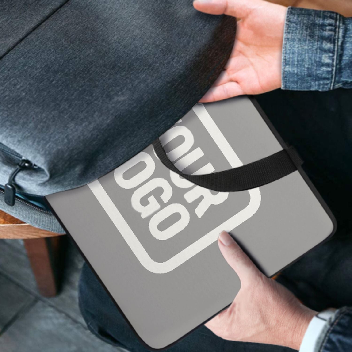 Bolsa de laptop blanca gris hecha a medida