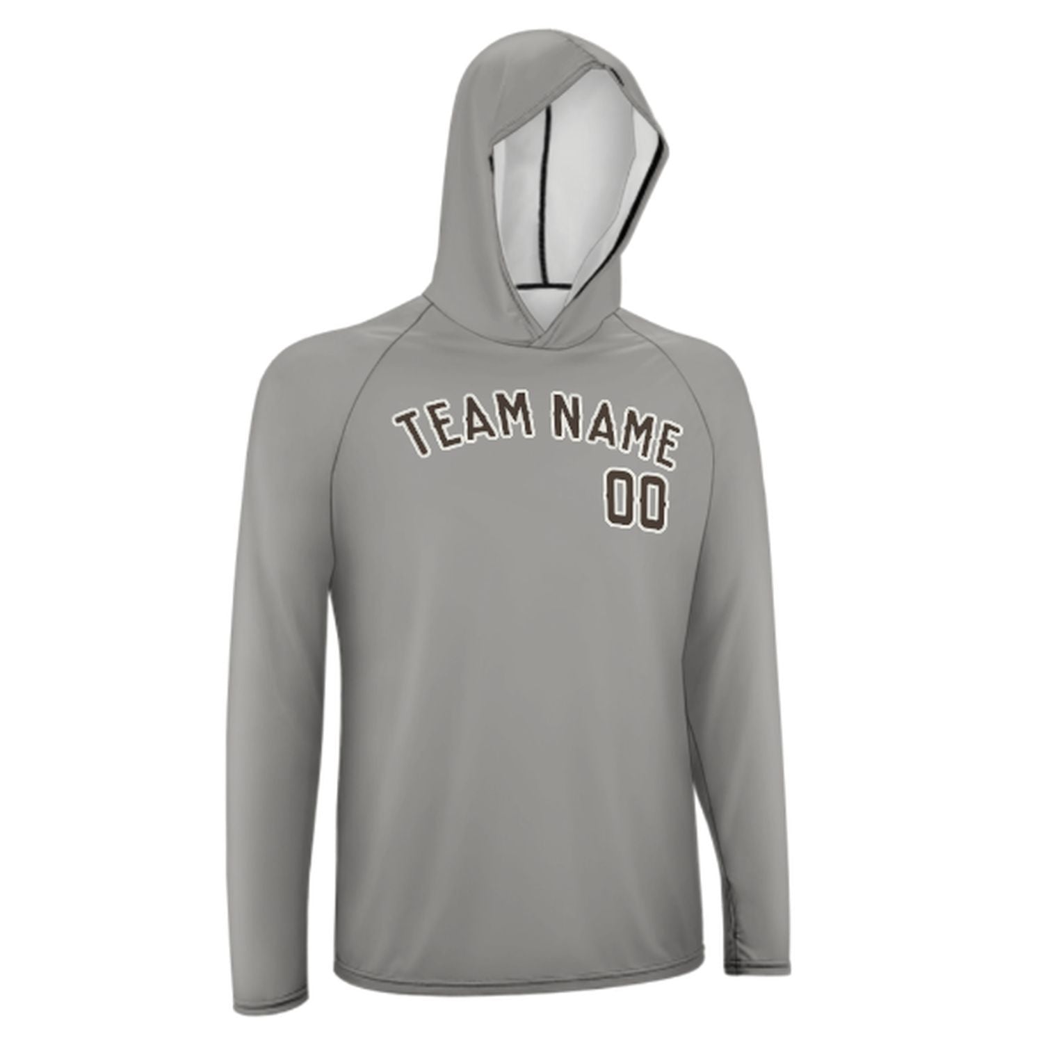 Šedá hnědá UV-hoodie na míru