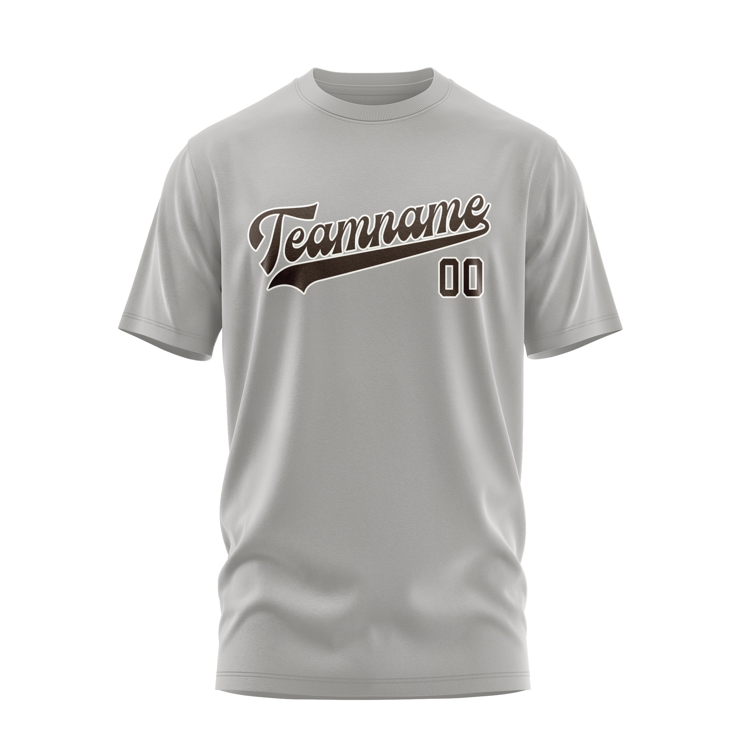 Maßgeschneidertes Grau Braun T-Shirt