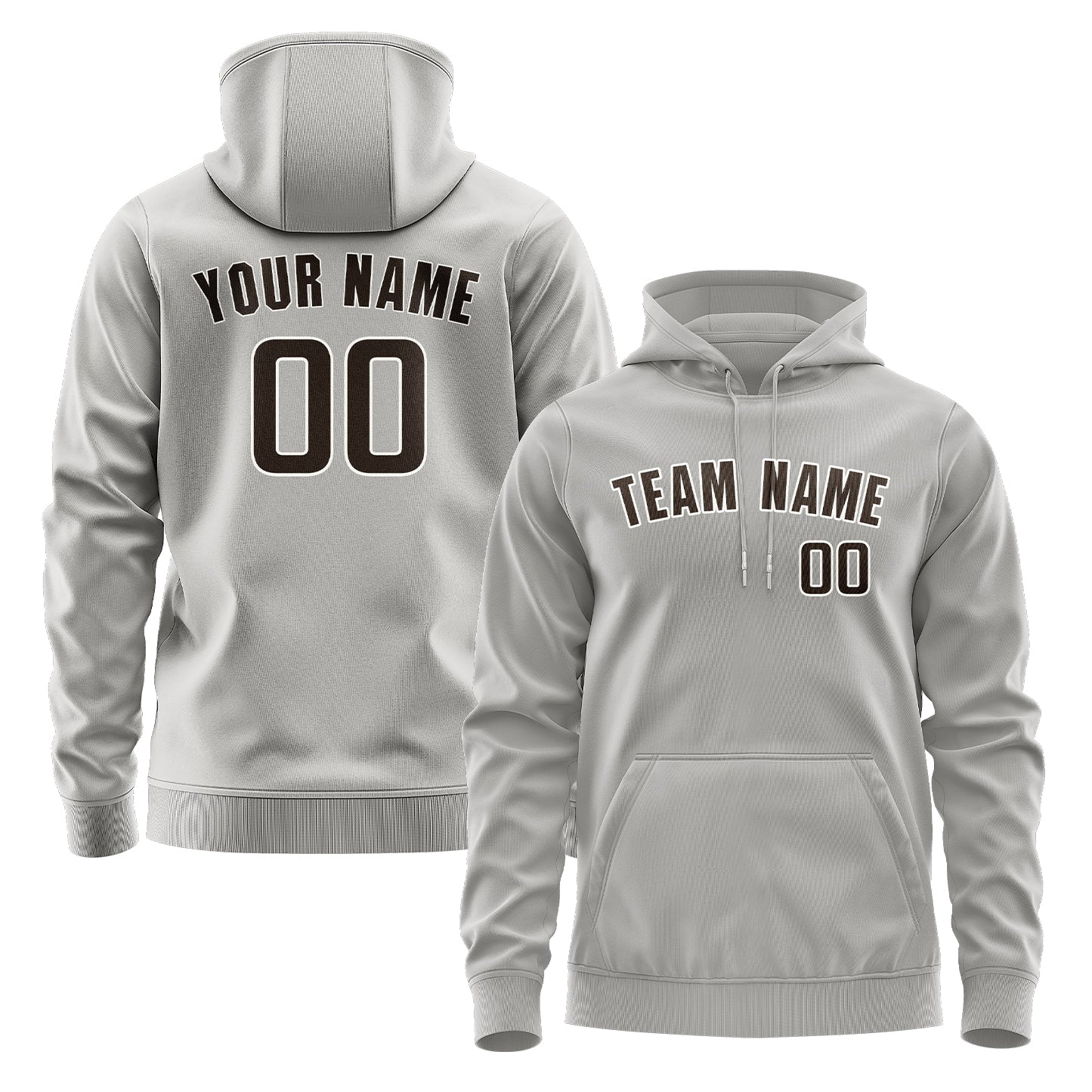 Maßgeschneidertes Grau Braun Hoodie