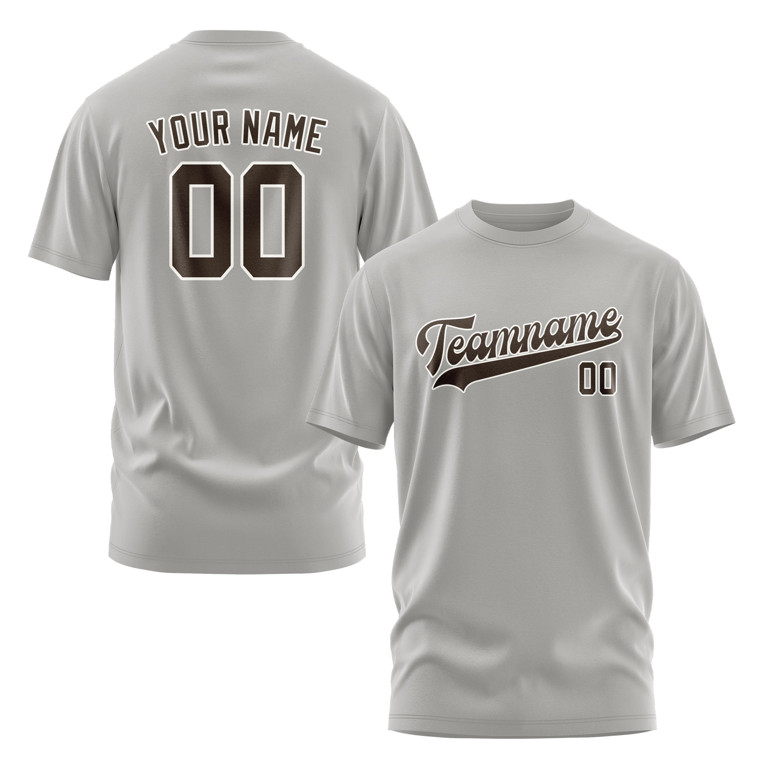 Maßgeschneidertes Grau Braun T-Shirt