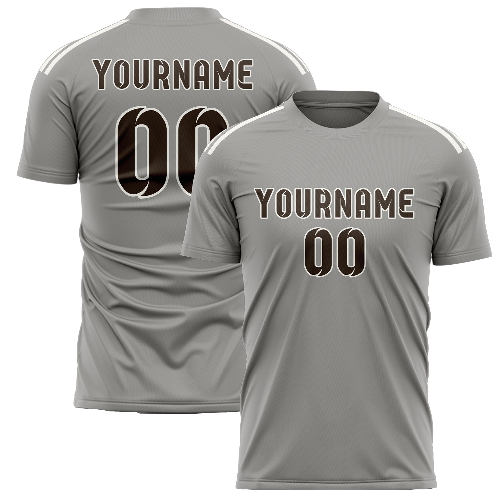 Benutzerdefiniertes Professionelles Grau Braun Fußballtrikot