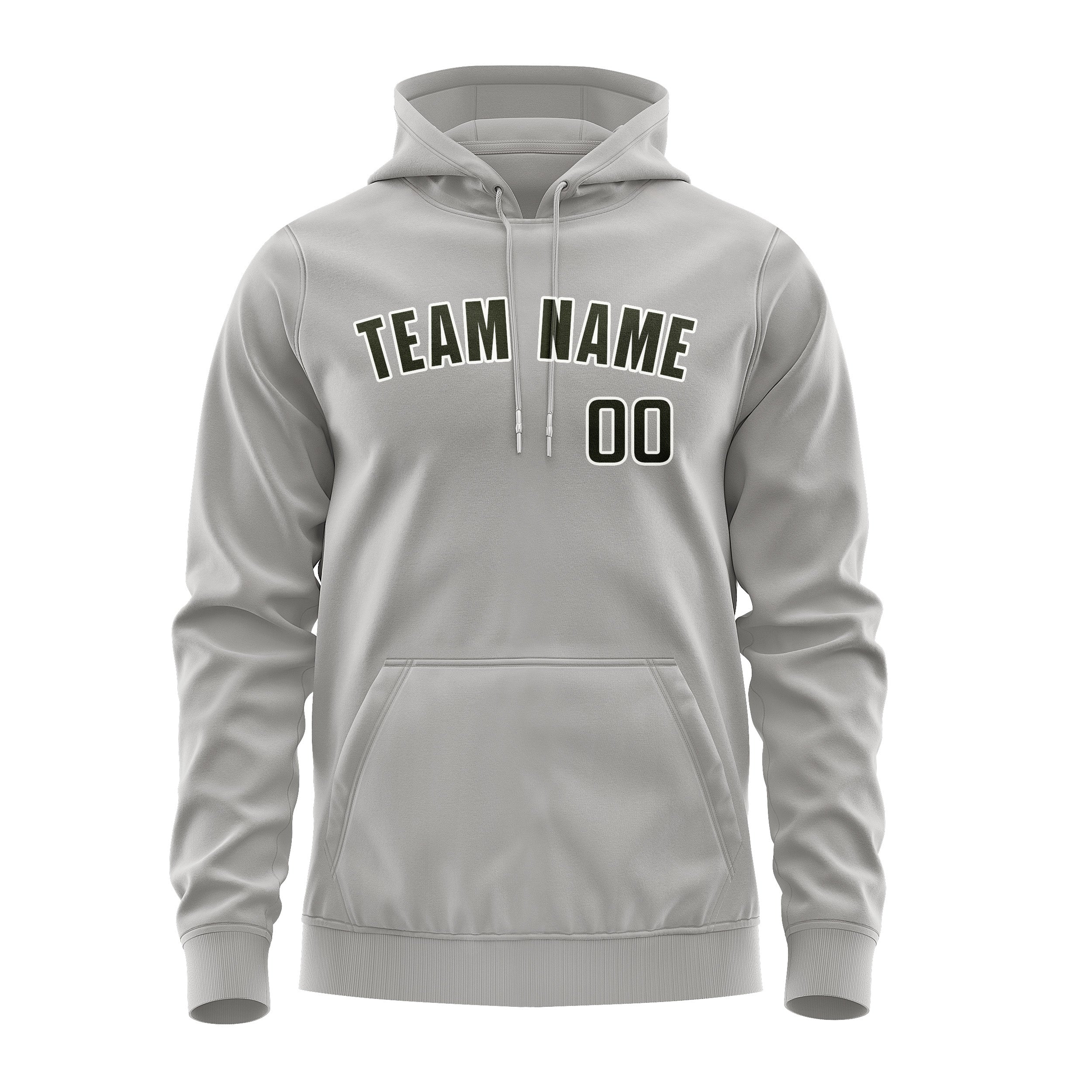 Maßgeschneidertes Grau Dunkles Oliv Hoodie