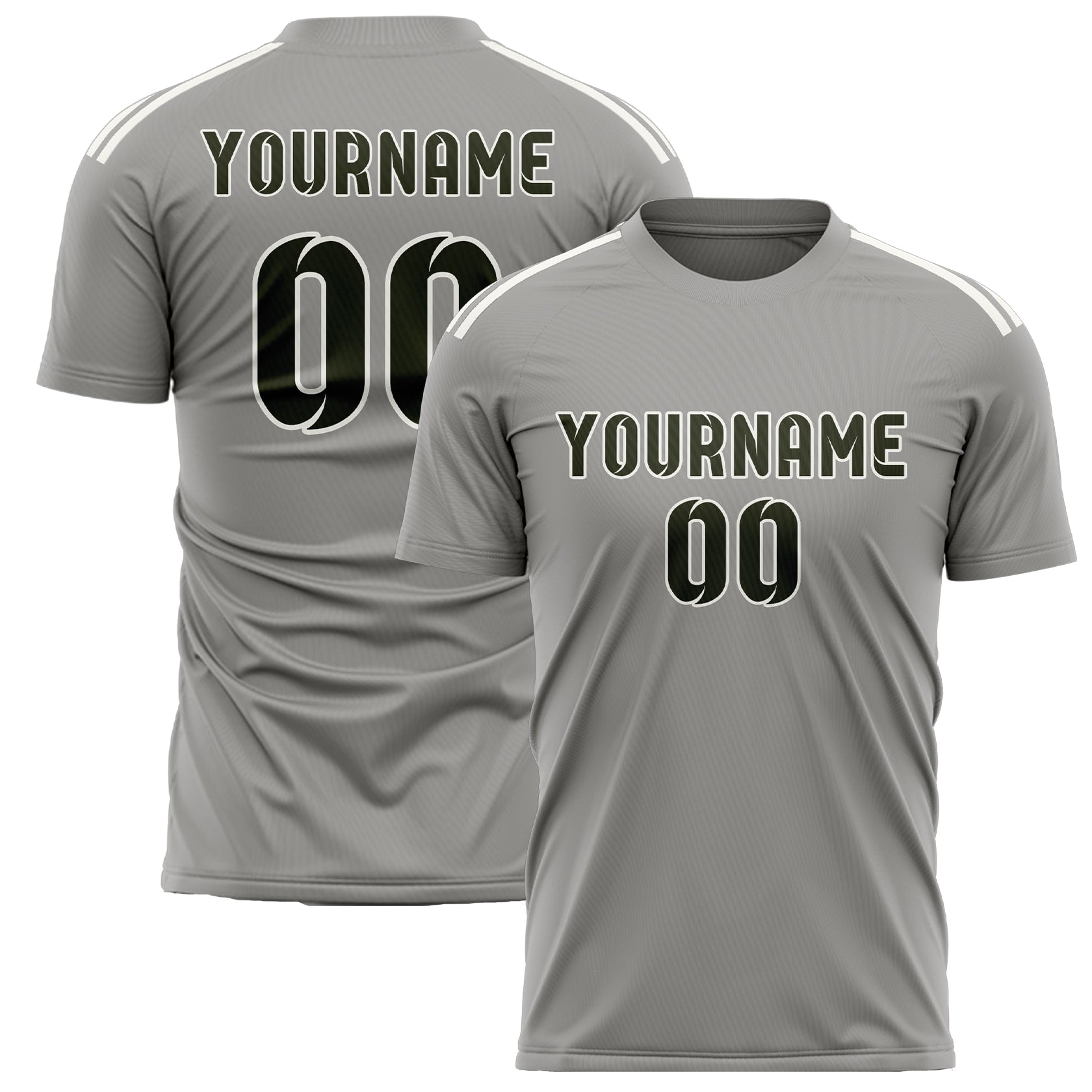 Benutzerdefiniertes Professionelles Grau Dunkles Oliv Fußballtrikot
