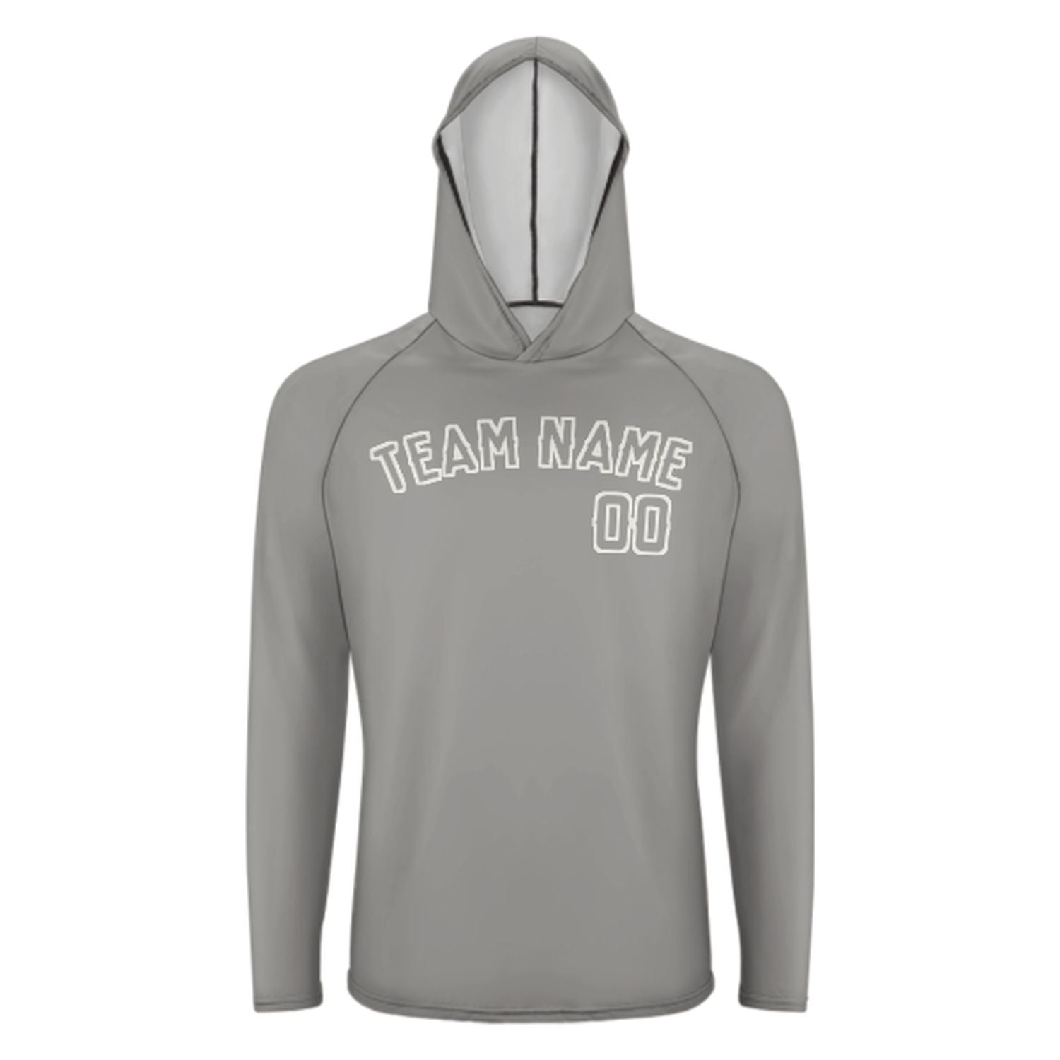 Šedá šedá šedá UV hoodie na míru