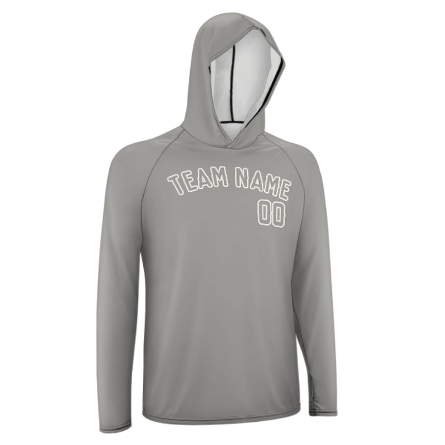 Šedá šedá šedá UV hoodie na míru