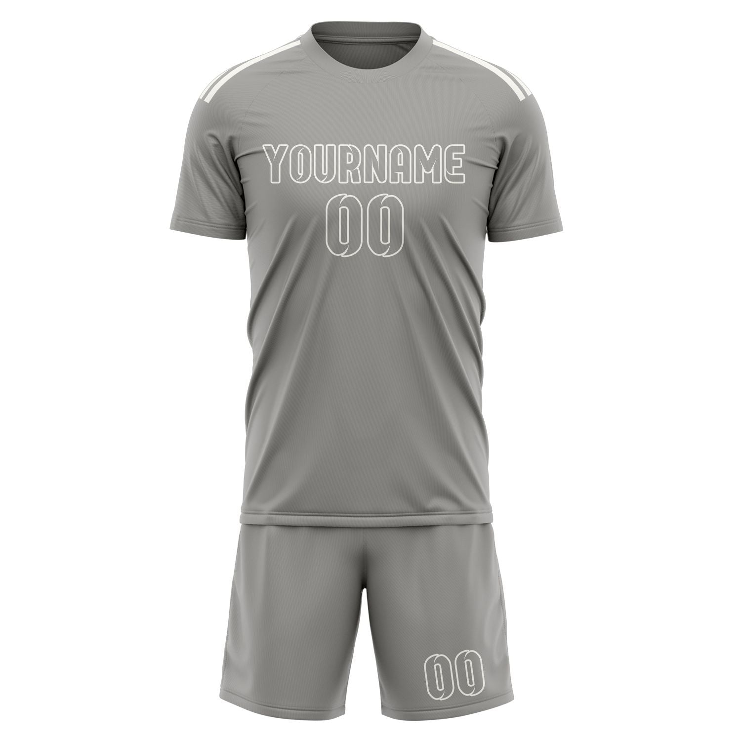 Maßgeschneidertes Professionelles Grau Grau Fußballtrikot-Set