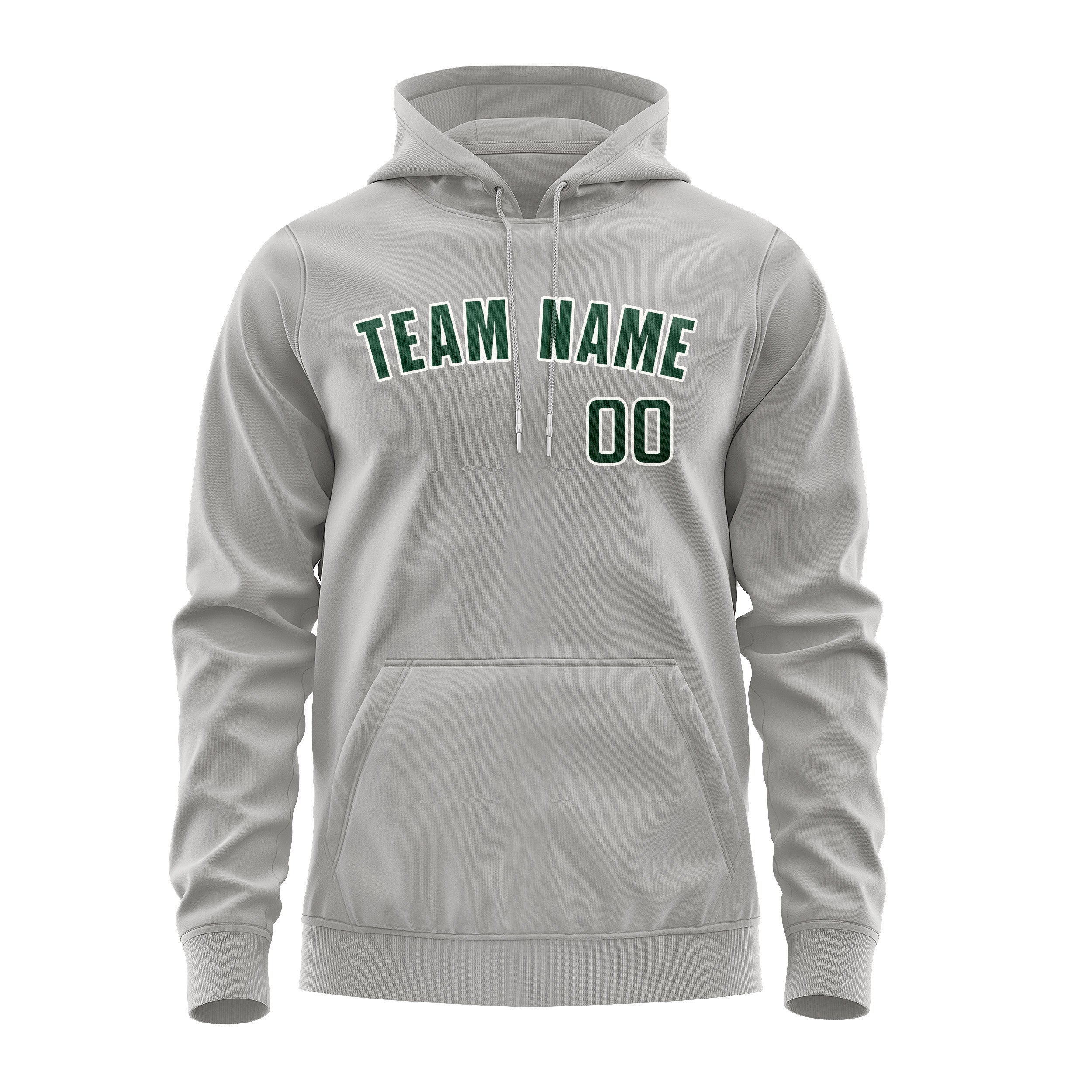 Maßgeschneidertes Grau Moosgrün Hoodie