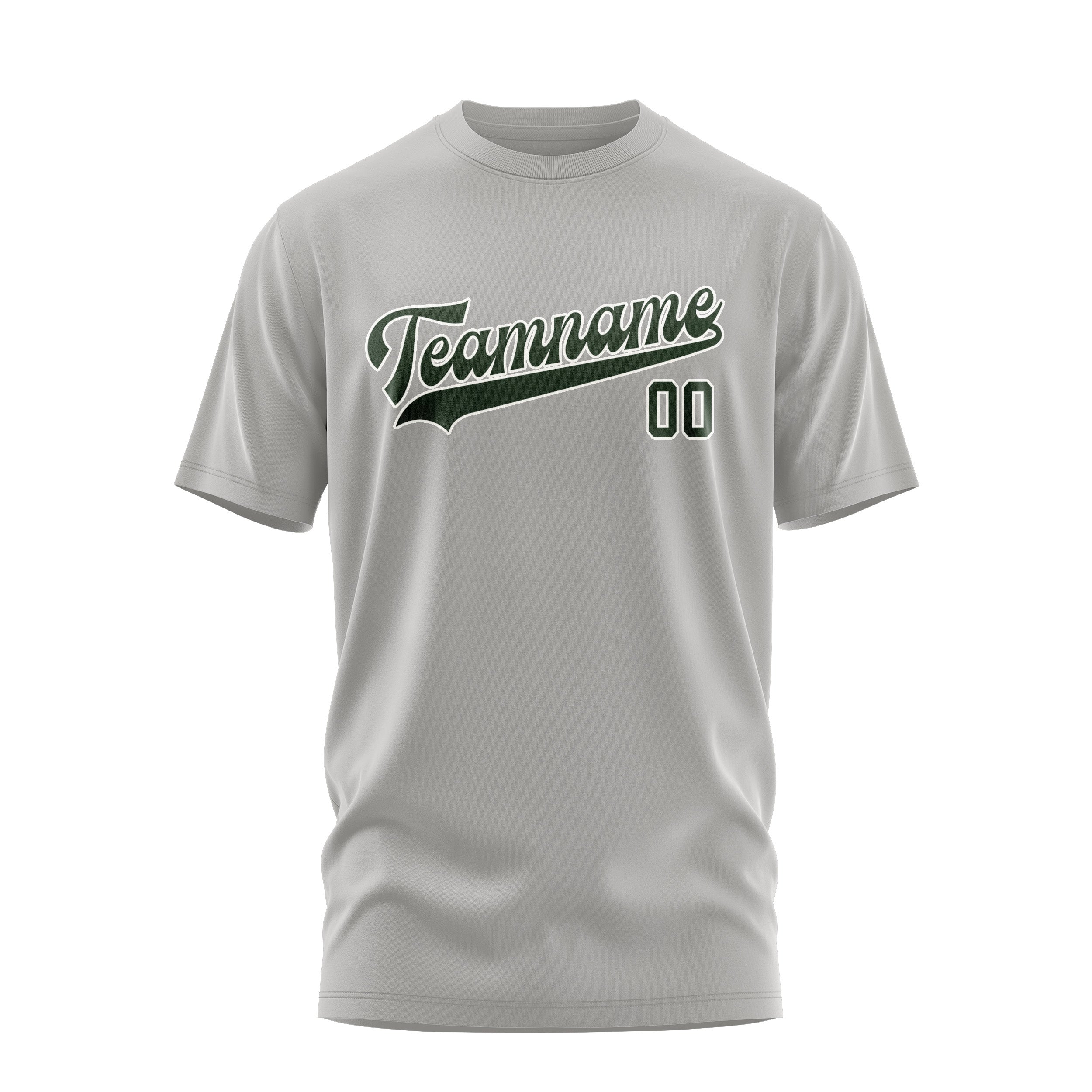 Maßgeschneidertes Grau Tannengrün T-Shirt