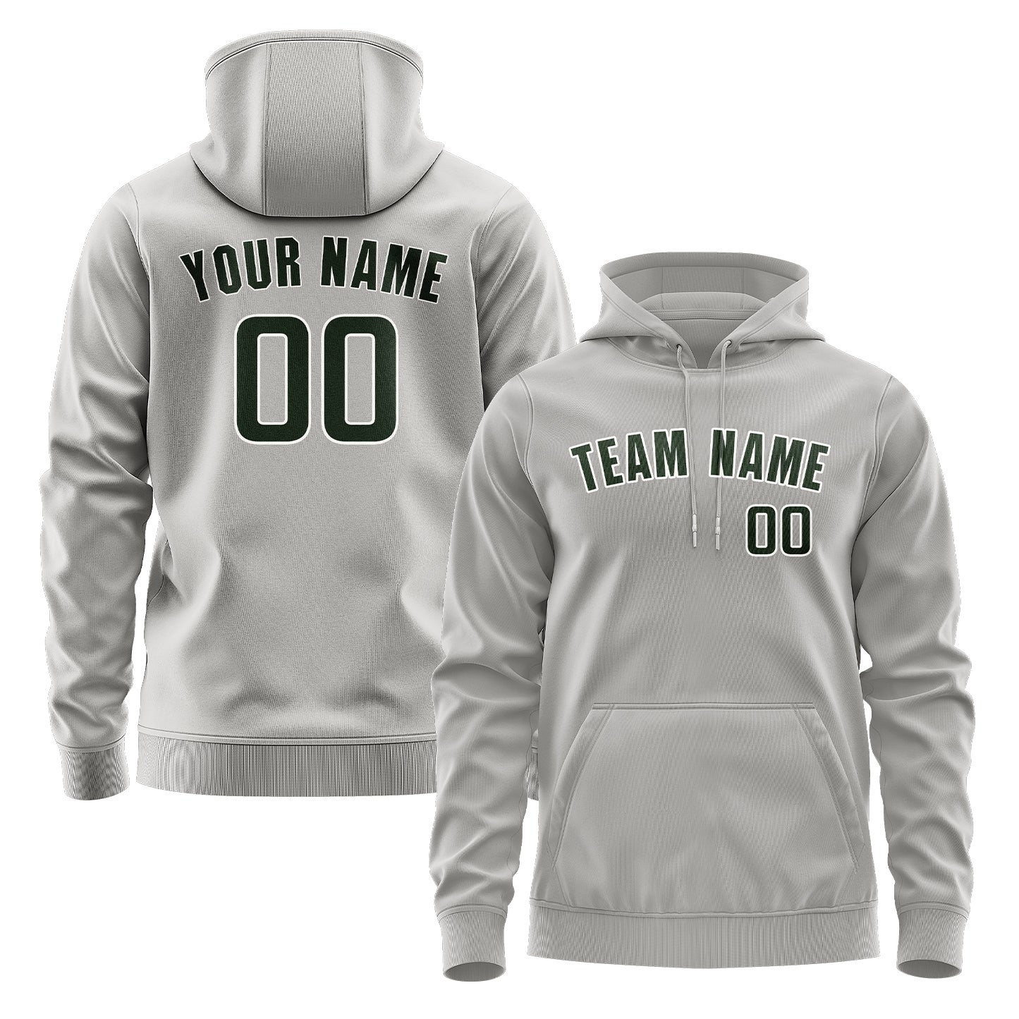 Maßgeschneidertes Grau Tannengrün Hoodie