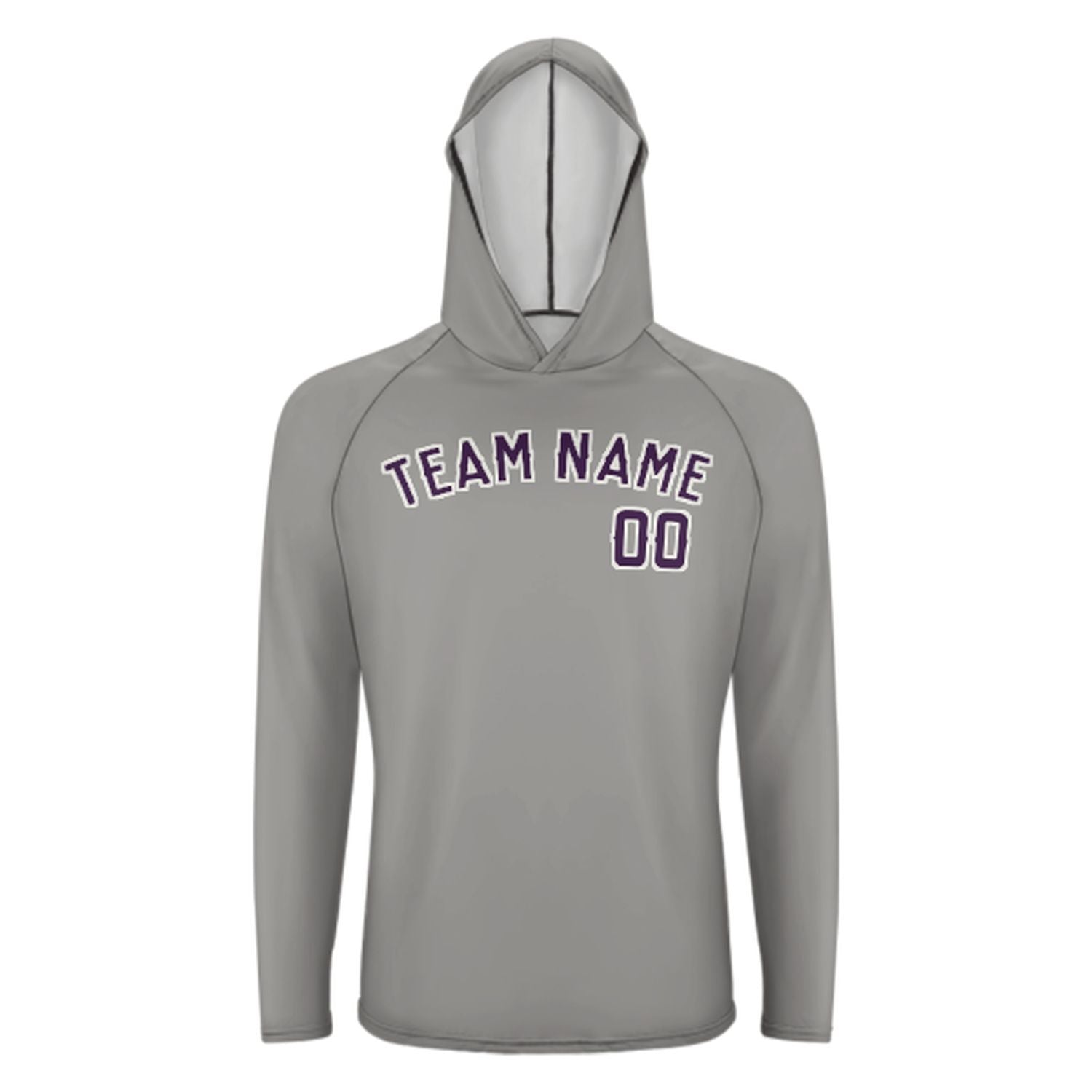 Šedá fialová UV hoodie na míru na míru