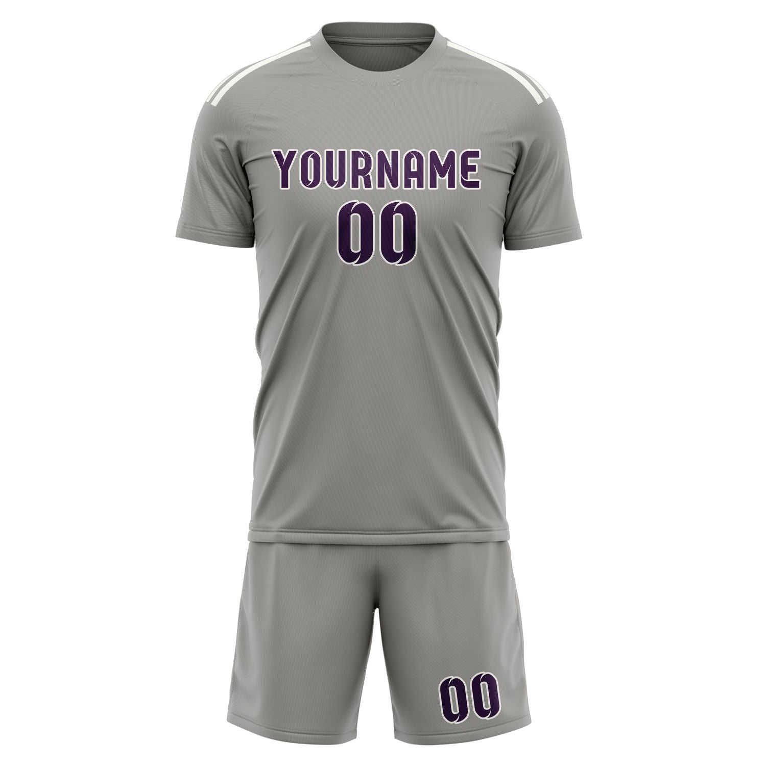 Maßgeschneidertes Professionelles Grau Lila Fußballtrikot-Set