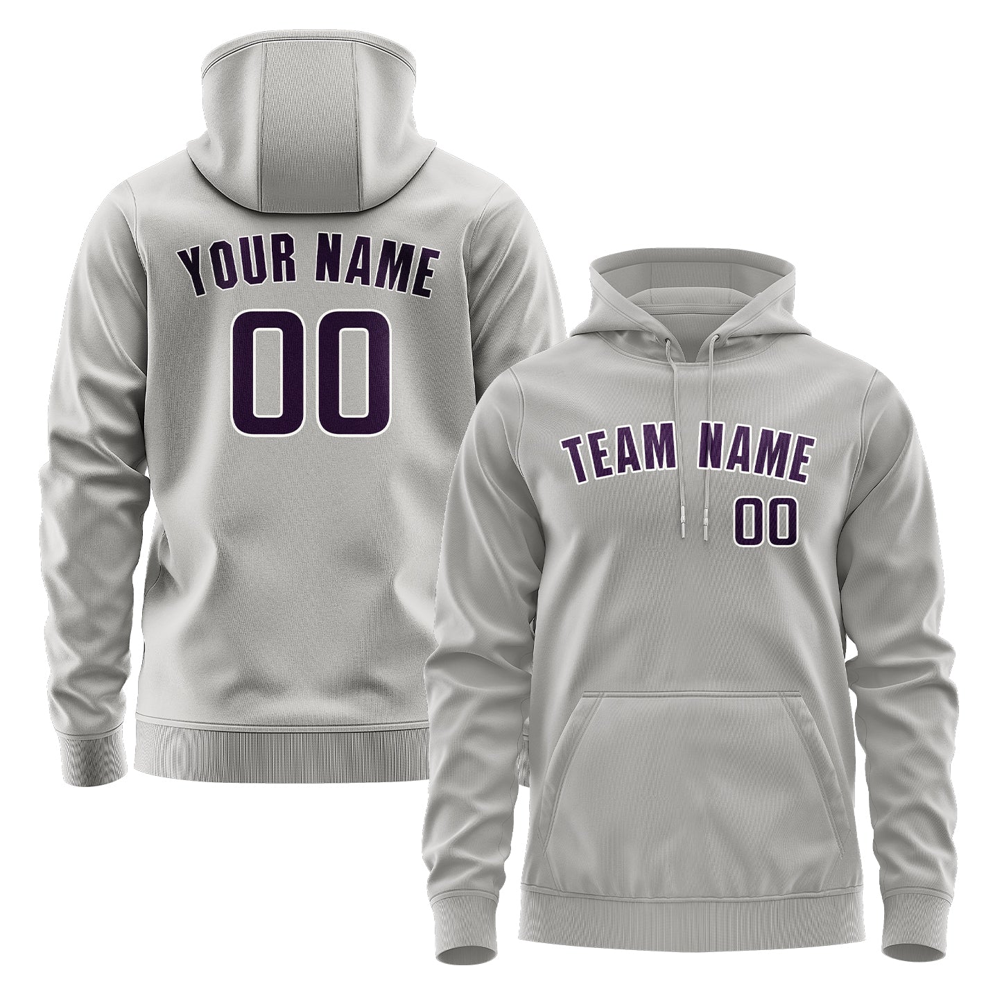 Maßgeschneidertes Grau Lila Hoodie