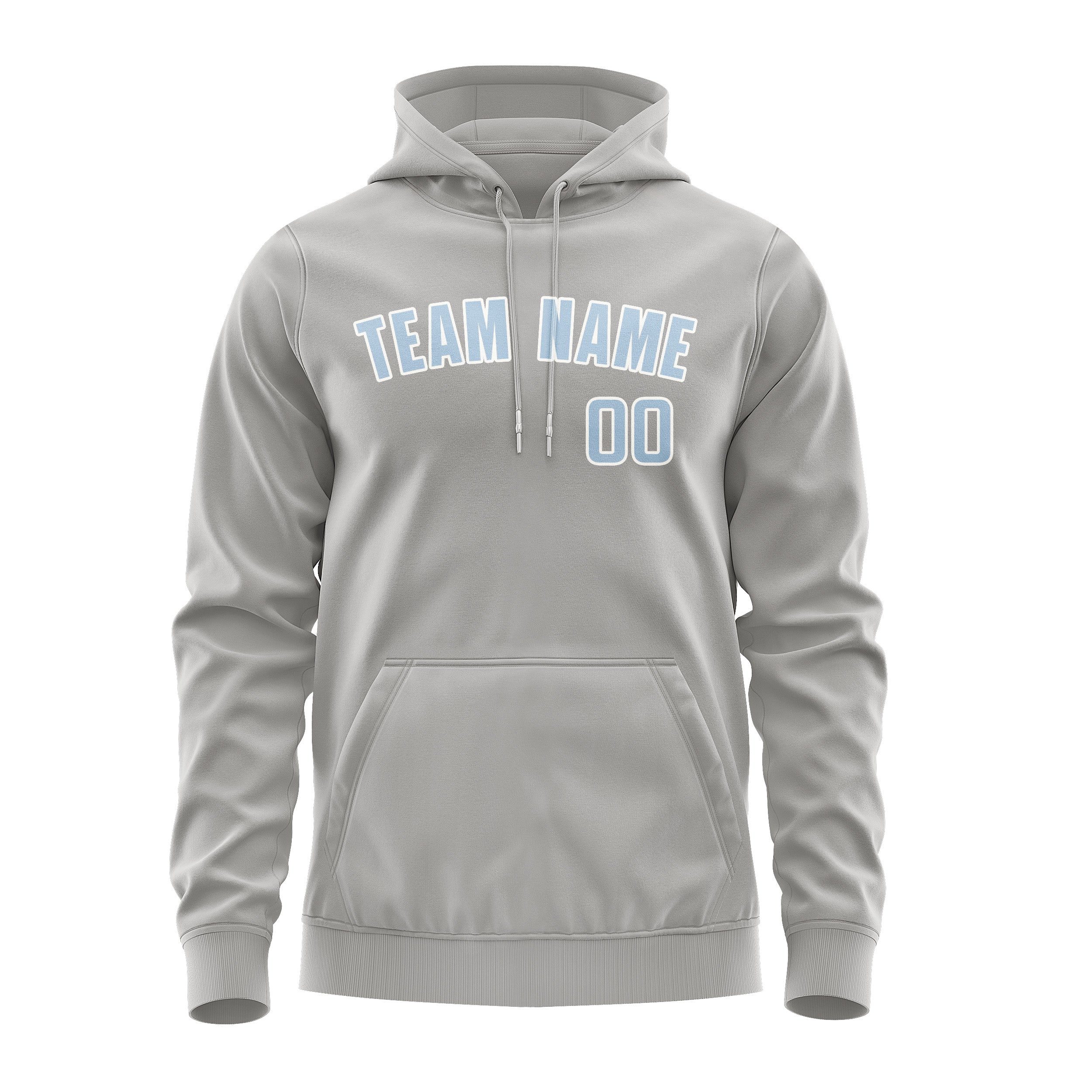 Maßgeschneidertes Grau Hellblau Hoodie