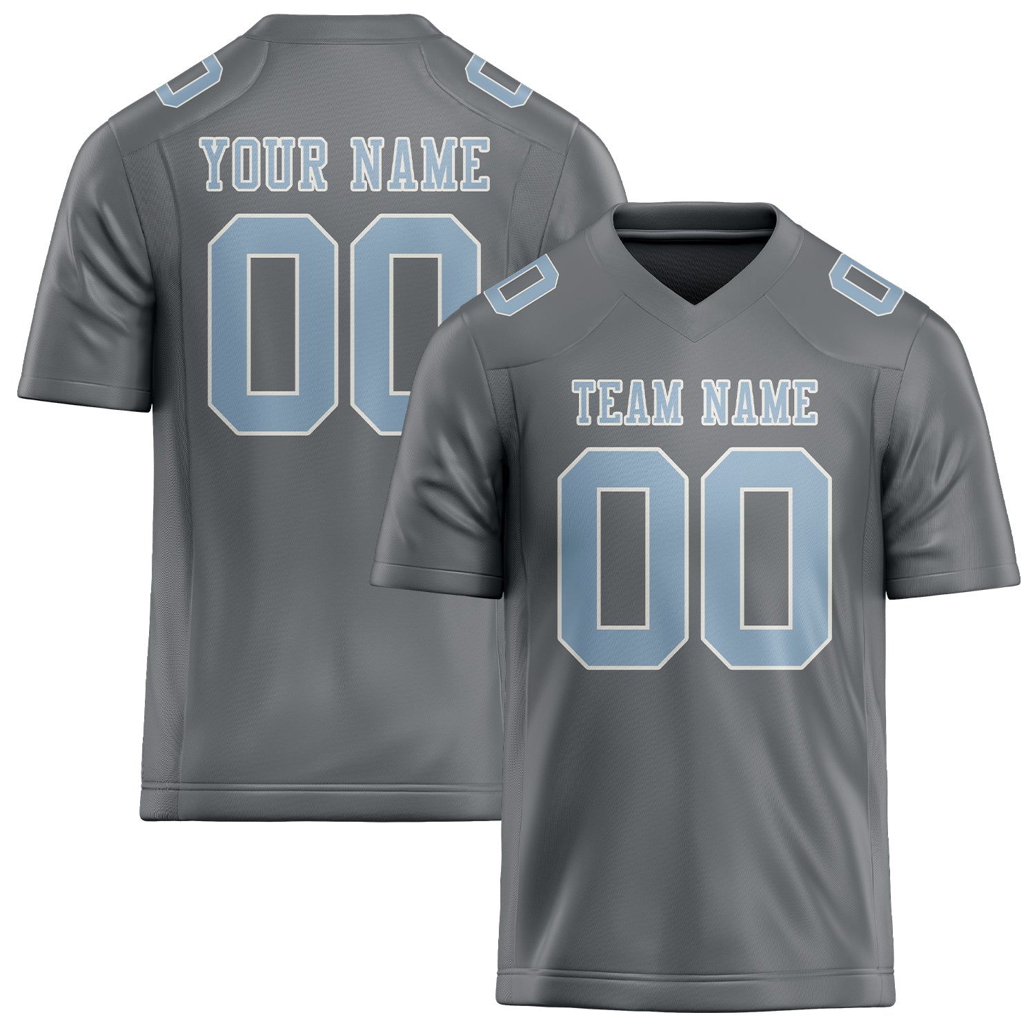 Maßgeschneidertes Professionelles Grau Hellblau Rugbytrikot