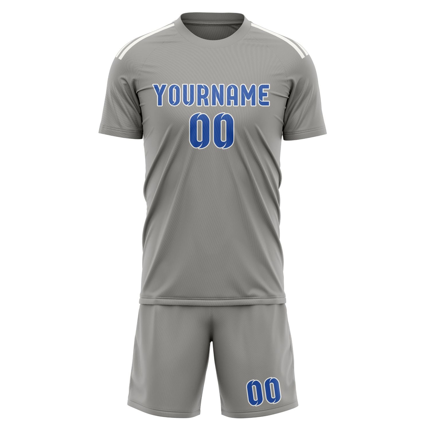 Maßgeschneidertes Professionelles Grau Himmelblau Fußballtrikot-Set