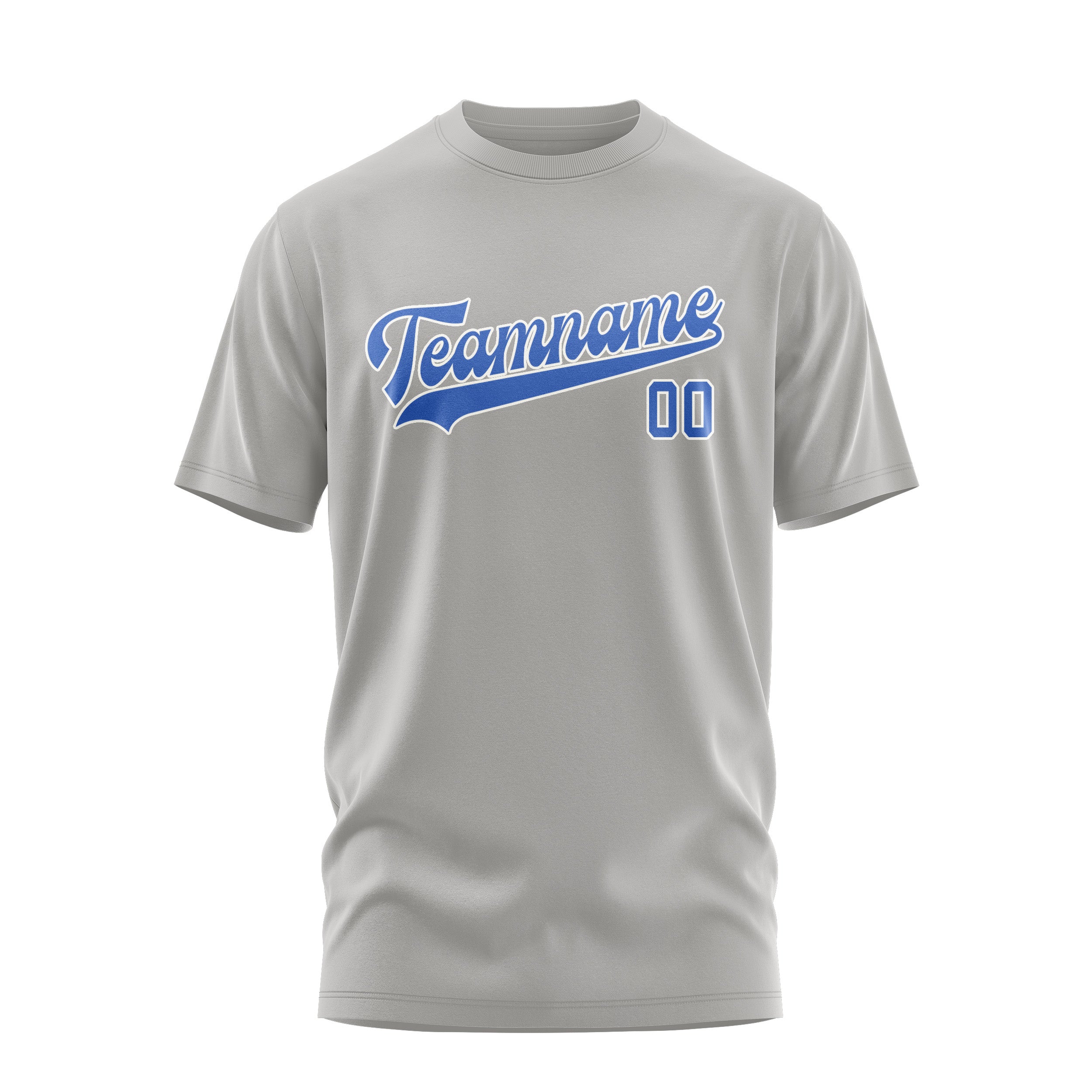 Maßgeschneidertes Grau Himmelblau T-Shirt