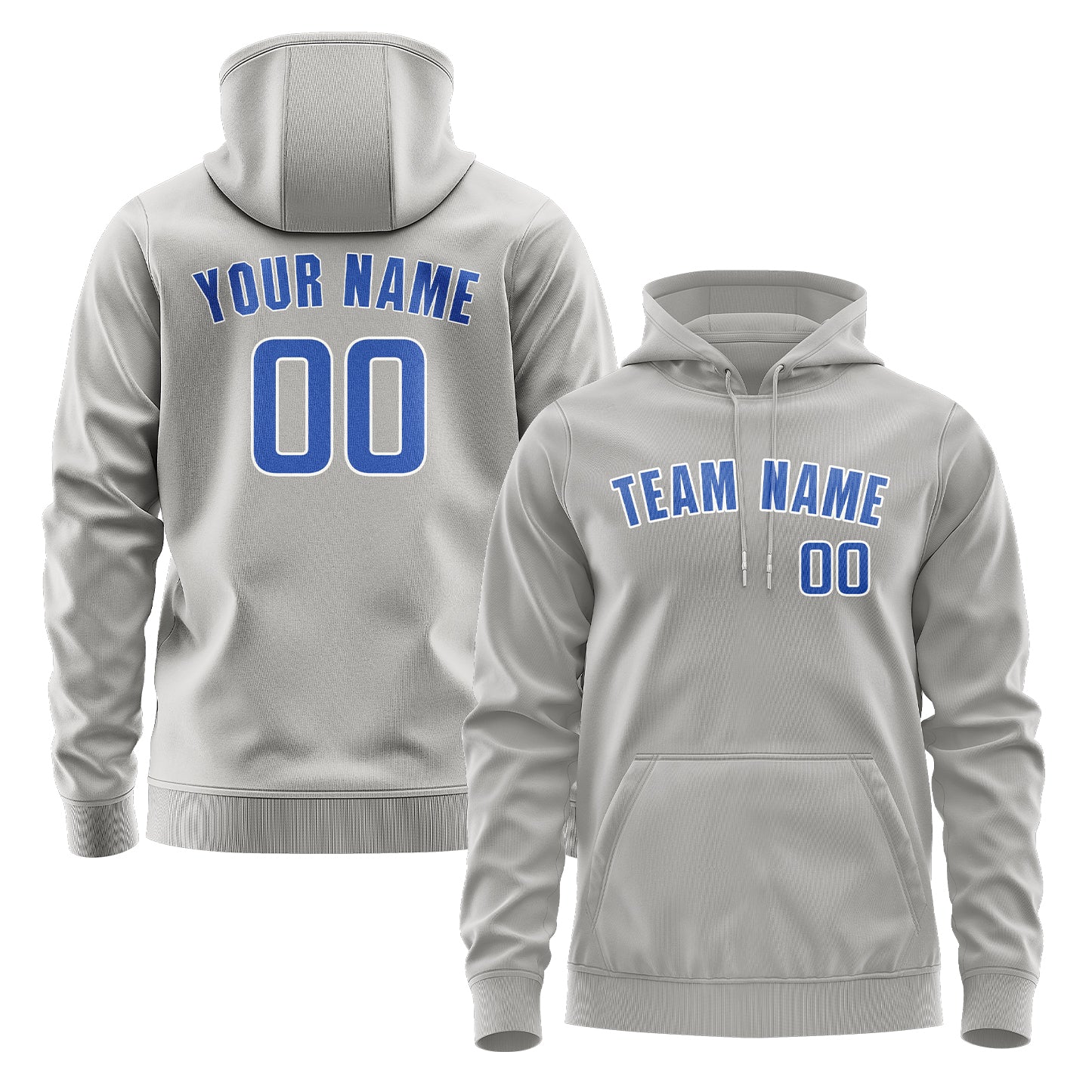 Maßgeschneidertes Grau Himmelblau Hoodie