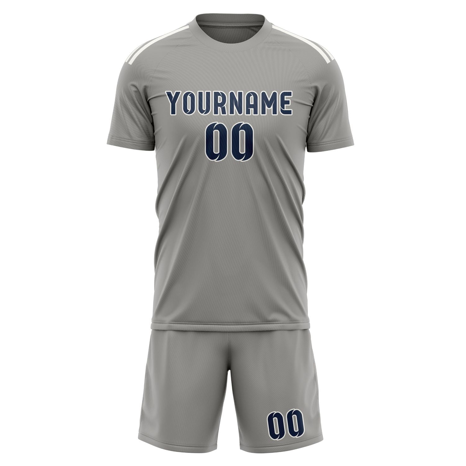 Maßgeschneidertes Professionelles Grau Marineblau Fußballtrikot-Set