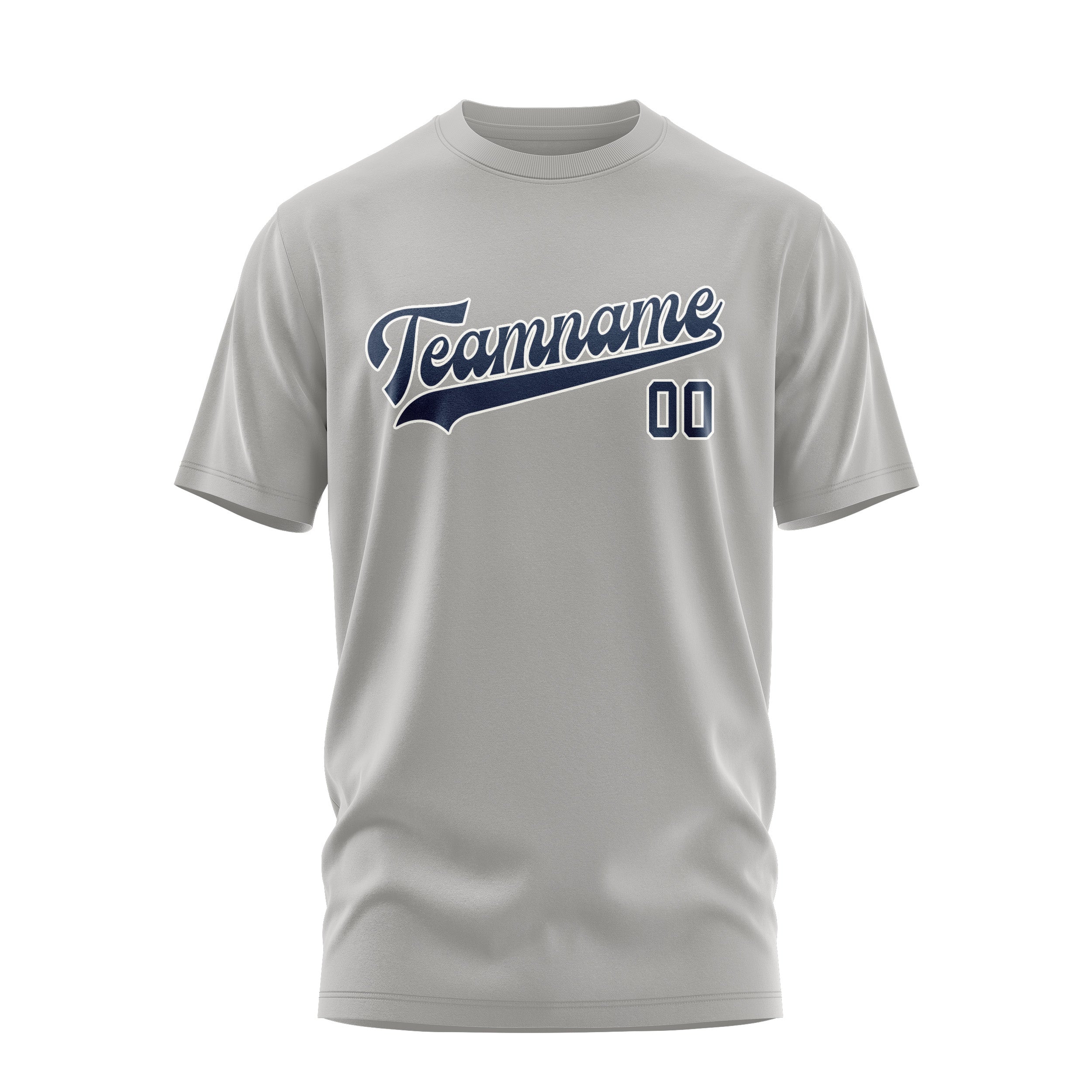 Maßgeschneidertes Grau Marineblau T-Shirt