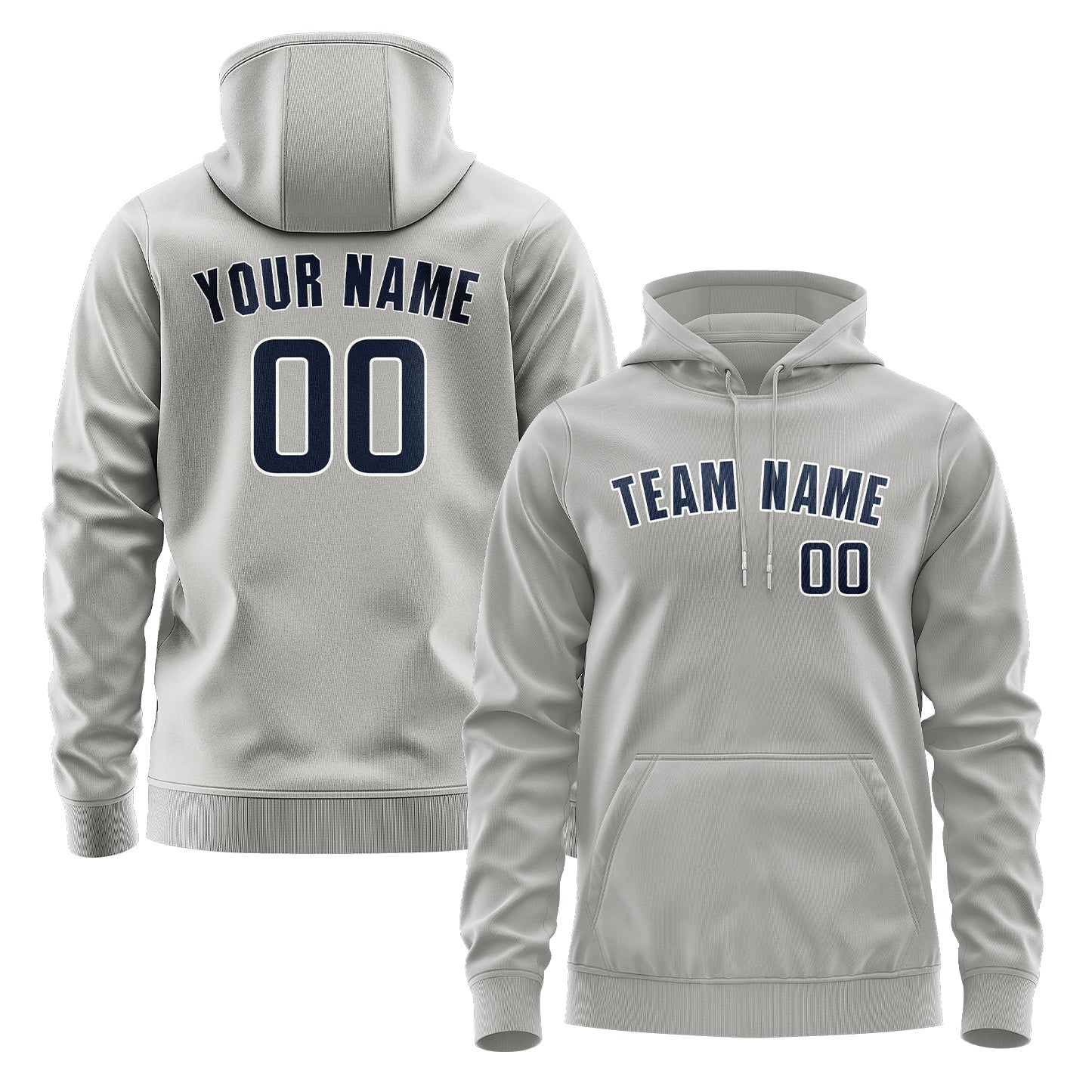 Maßgeschneidertes Grau Marineblau Hoodie