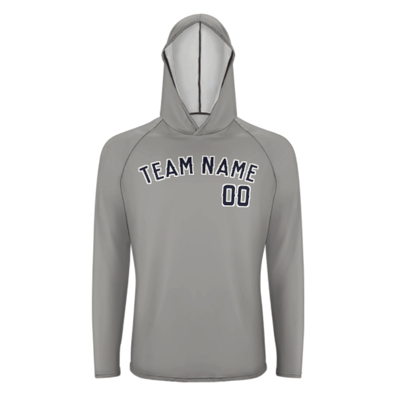 Šedá ocelová modrá UV hoodie na míru na míru