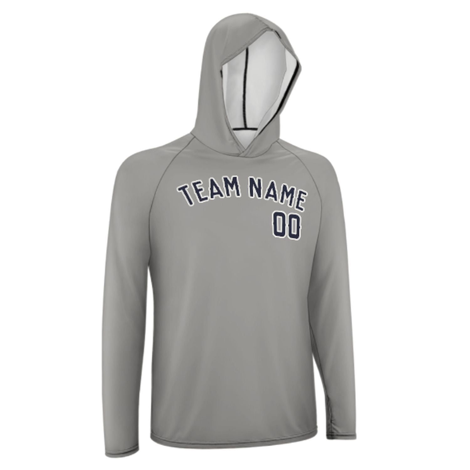 Šedá ocelová modrá UV hoodie na míru na míru