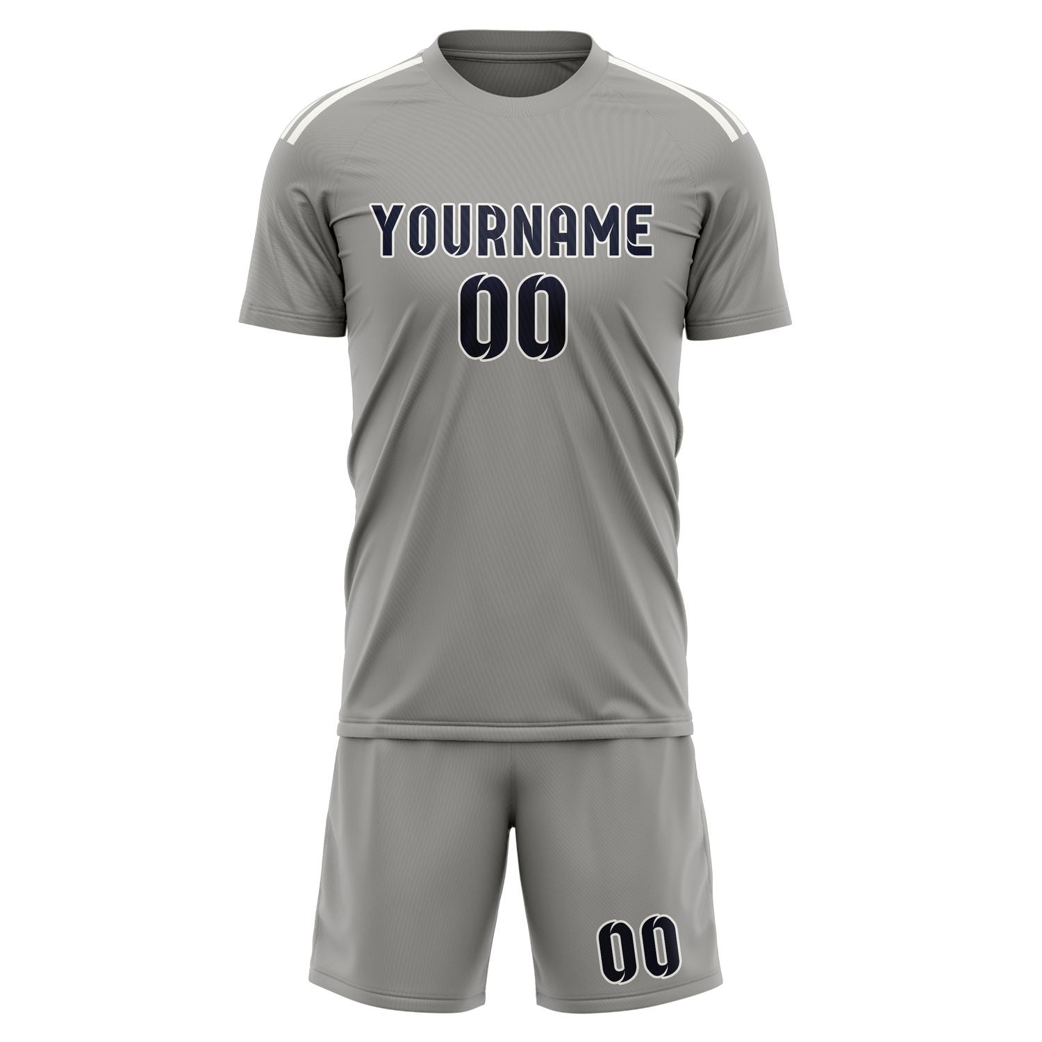 Maßgeschneidertes Professionelles Grau Stahlblau Fußballtrikot-Set