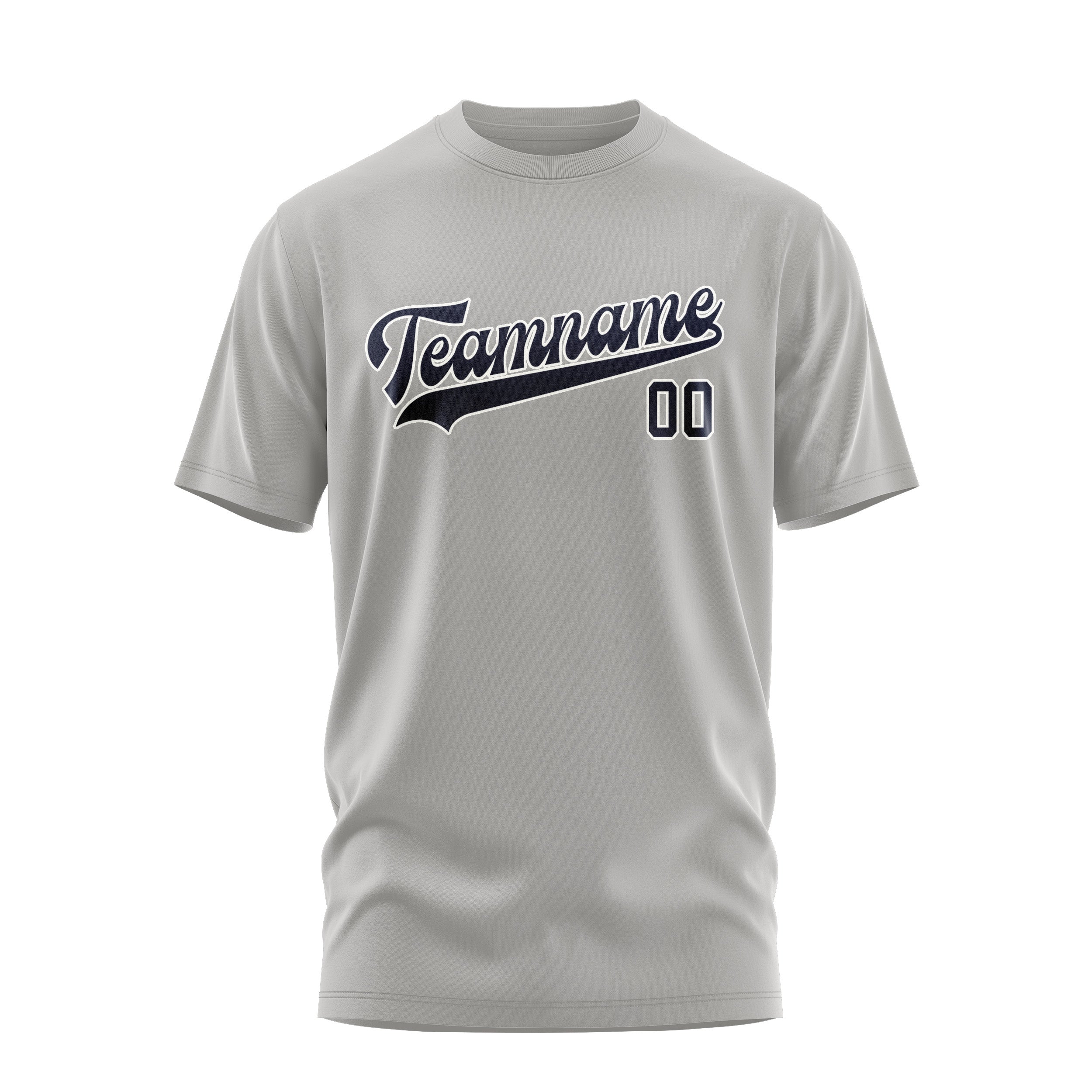 Maßgeschneidertes Grau Stahlblau T-Shirt