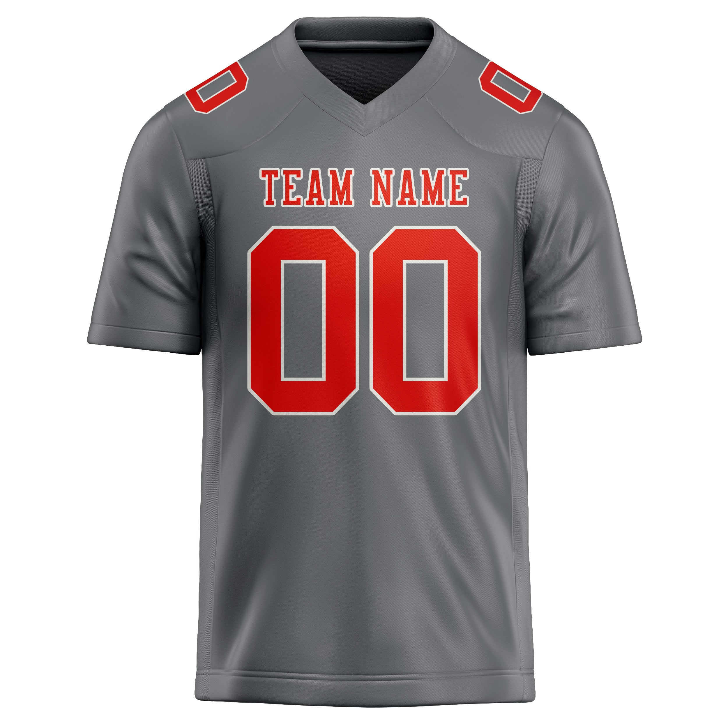 Maßgeschneidertes Professionelles Grau Orangerot Rugbytrikot