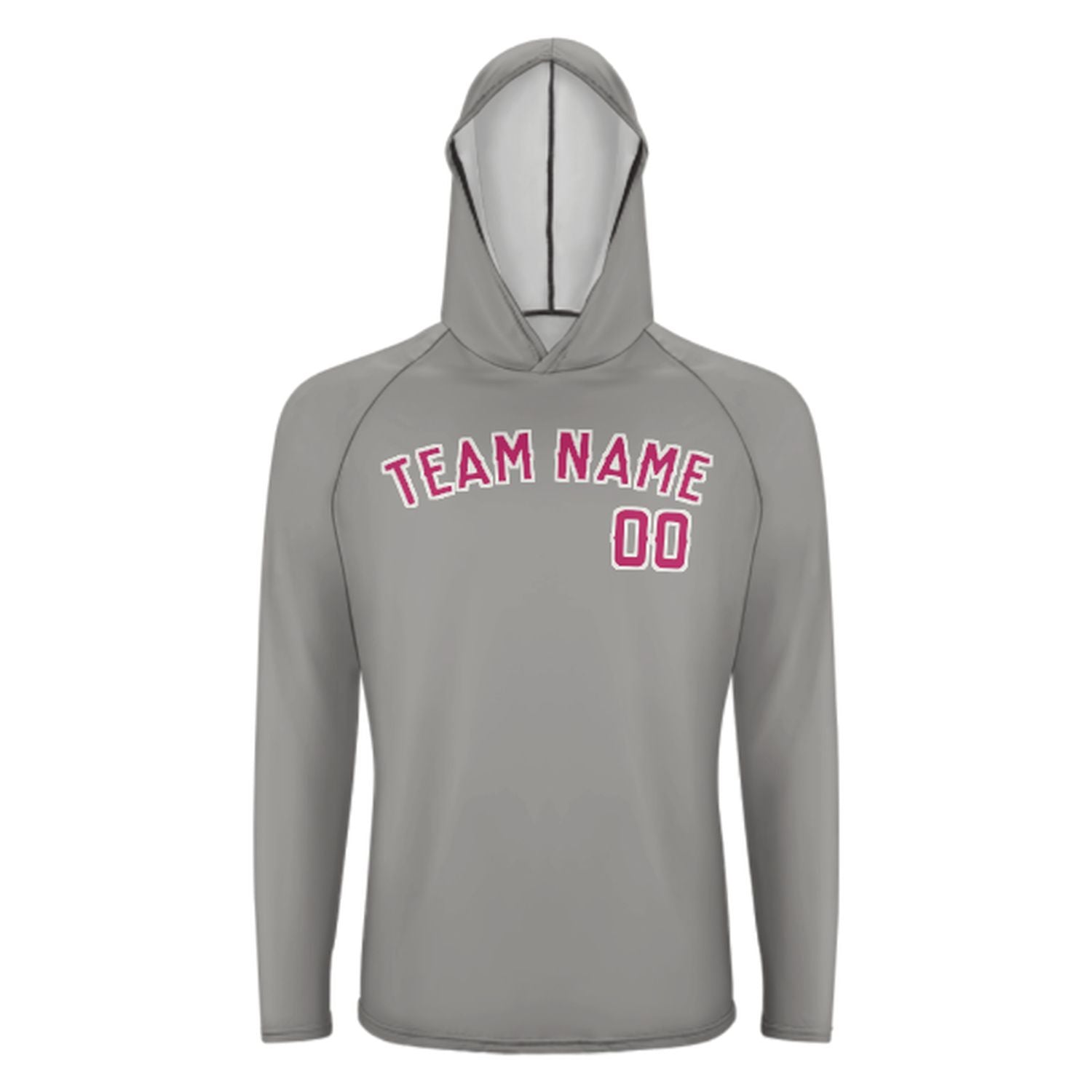 Maßgeschneidertes Grau Rosarot UV-Hoodie