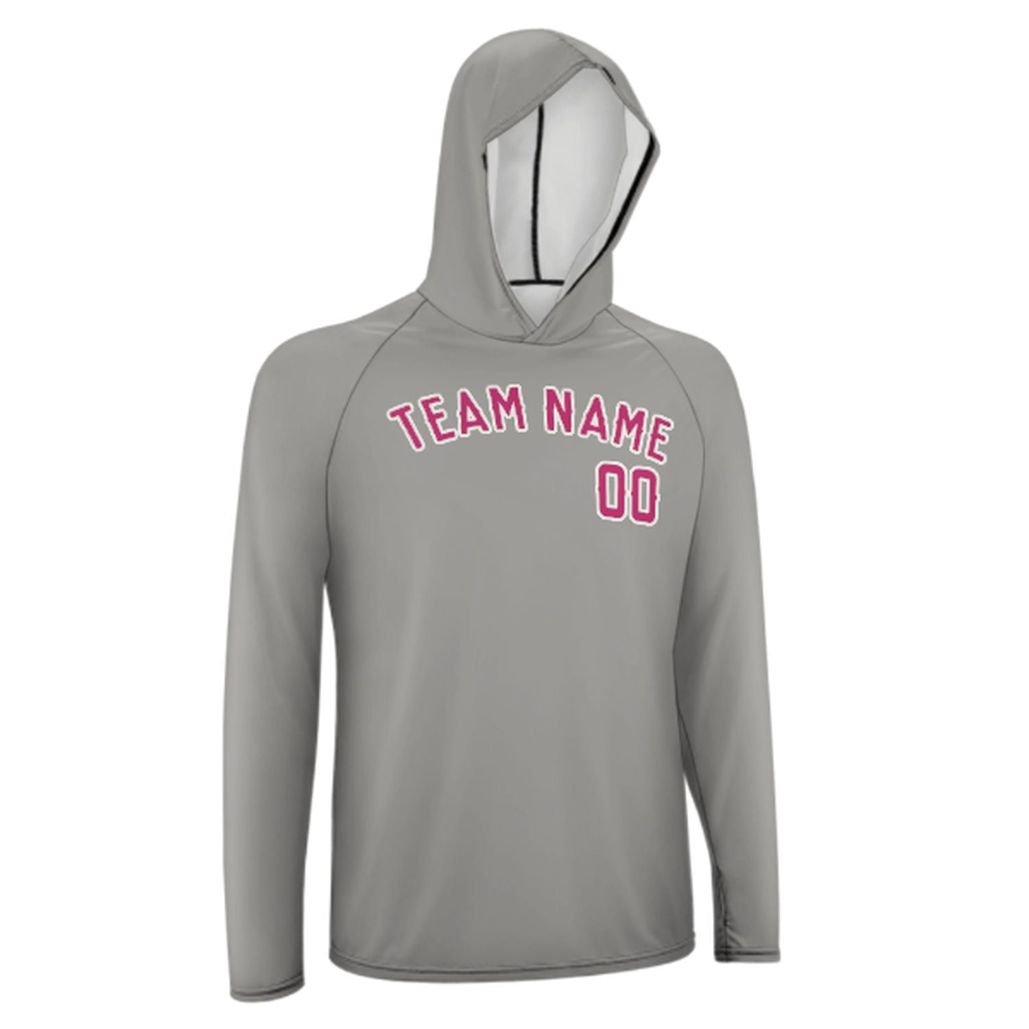 Maßgeschneidertes Grau Rosarot UV-Hoodie
