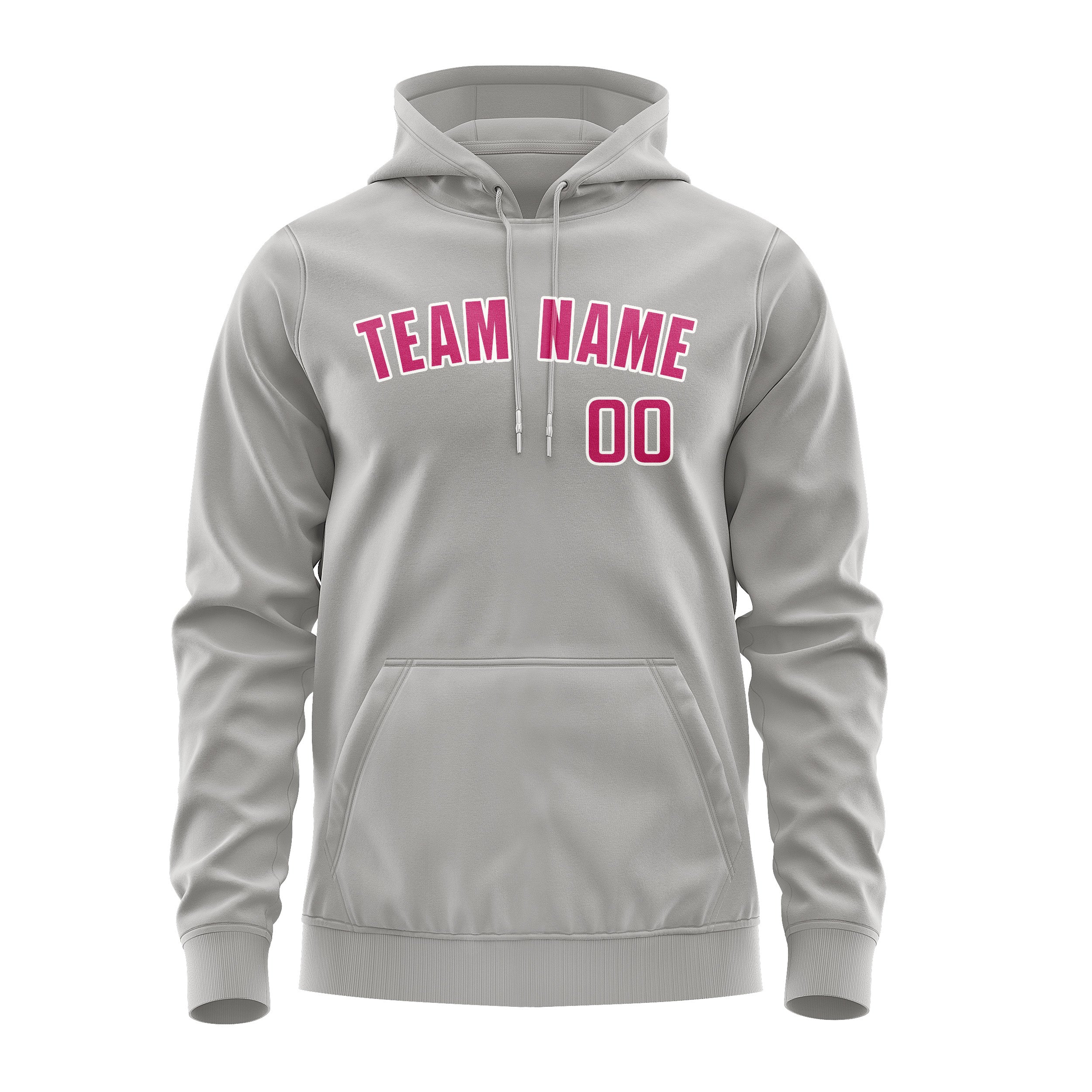 Maßgeschneidertes Grau Rosarot Hoodie