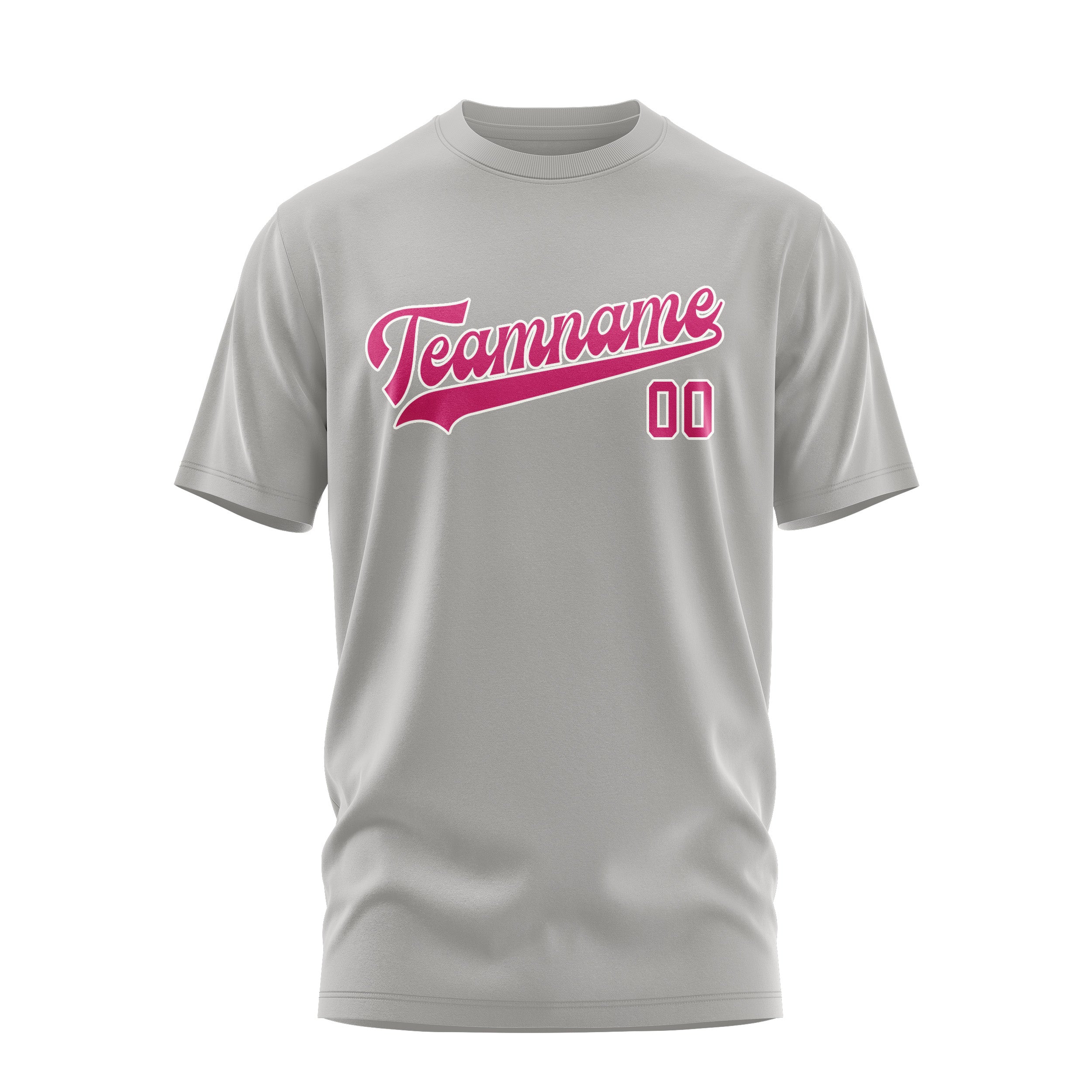 Maßgeschneidertes Grau Rosarot T-Shirt