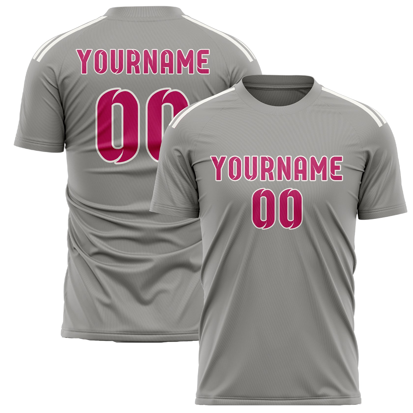 Benutzerdefiniertes Professionelles Grau Rosarot Fußballtrikot