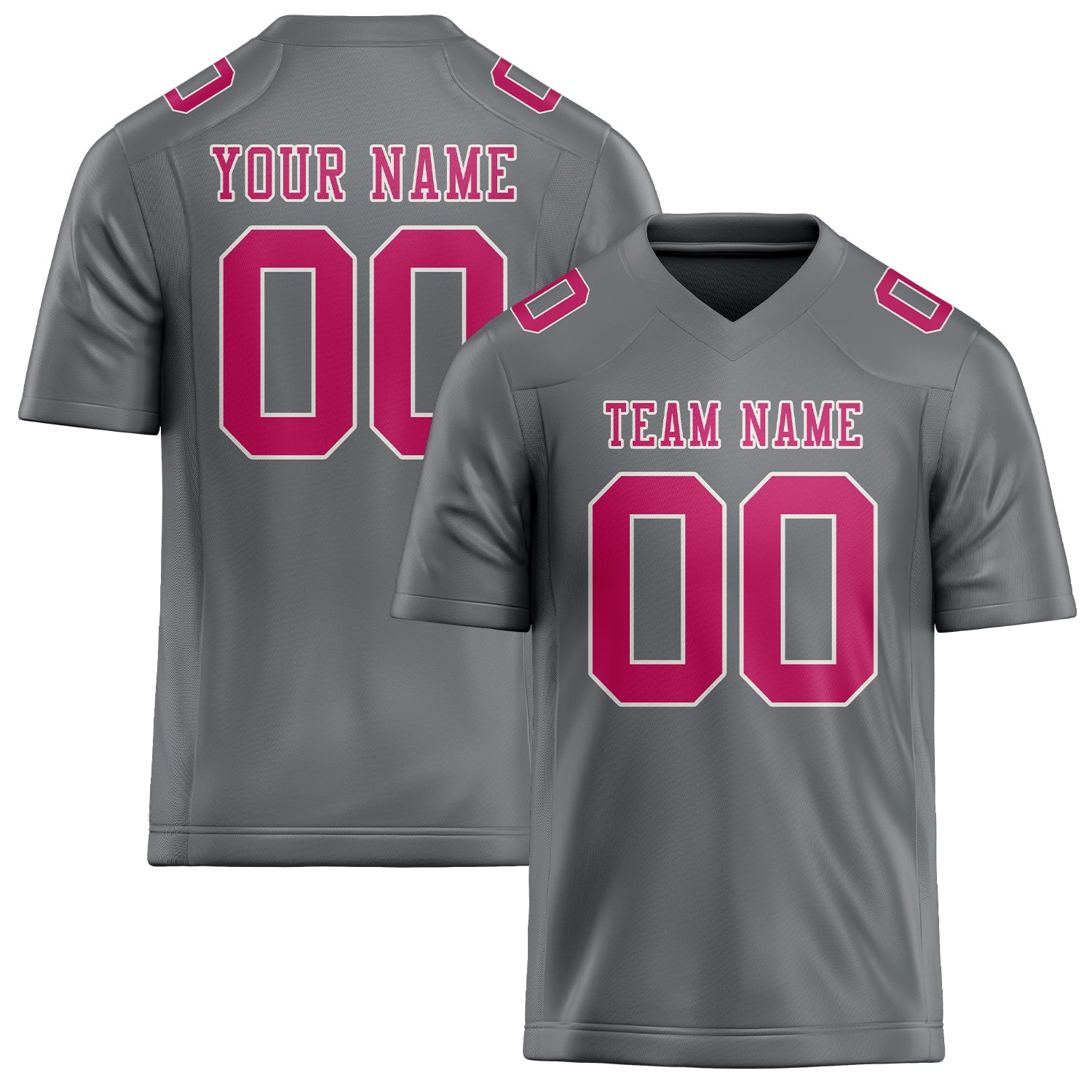 Maßgeschneidertes Professionelles Grau Rosarot Rugbytrikot