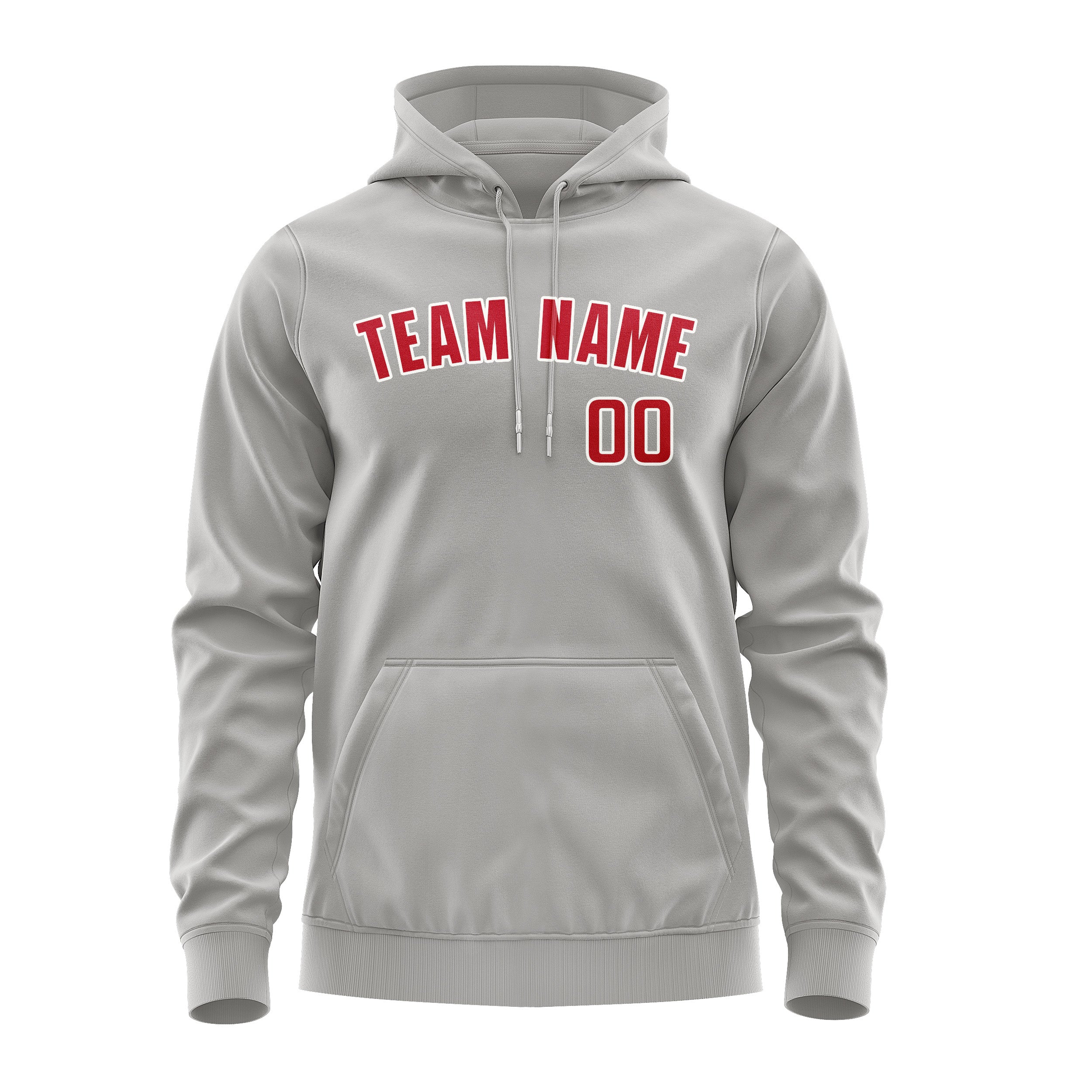 Maßgeschneidertes Grau Rot Hoodie