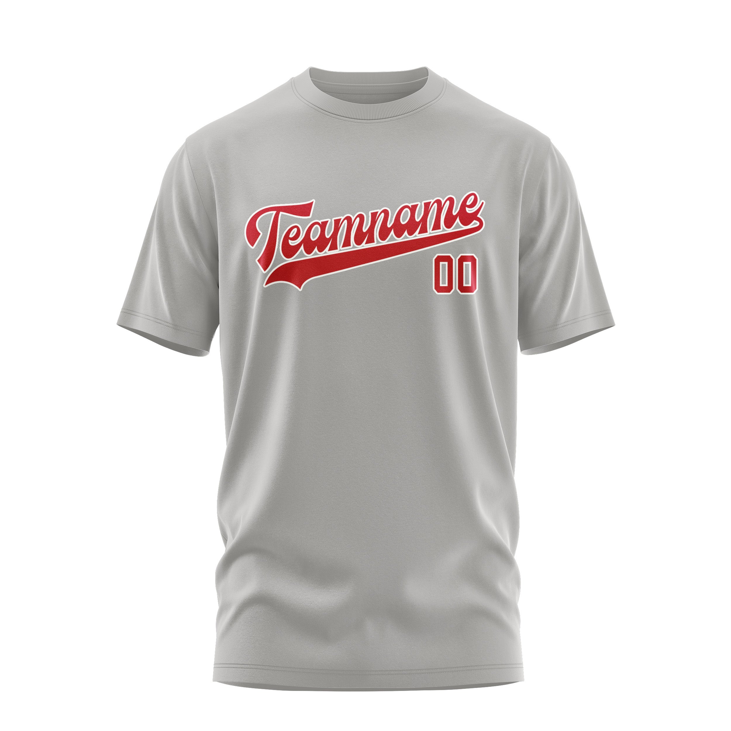 Maßgeschneidertes Grau Rot T-Shirt