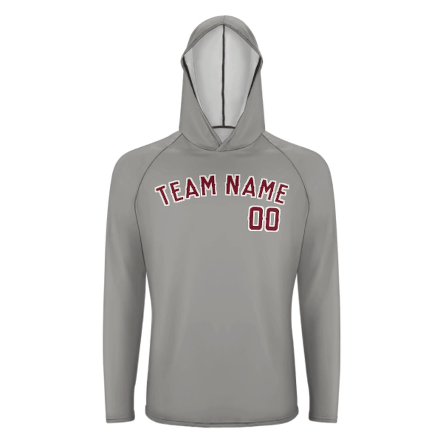 Maßgeschneidertes Grau Karmesinrot UV-Hoodie