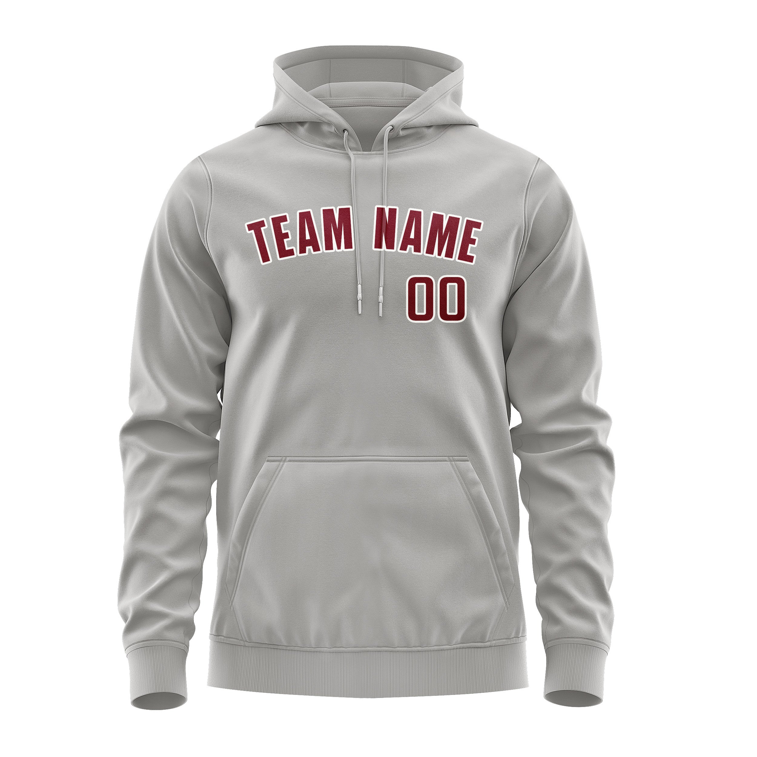 Maßgeschneidertes Grau Karmesinrot Hoodie