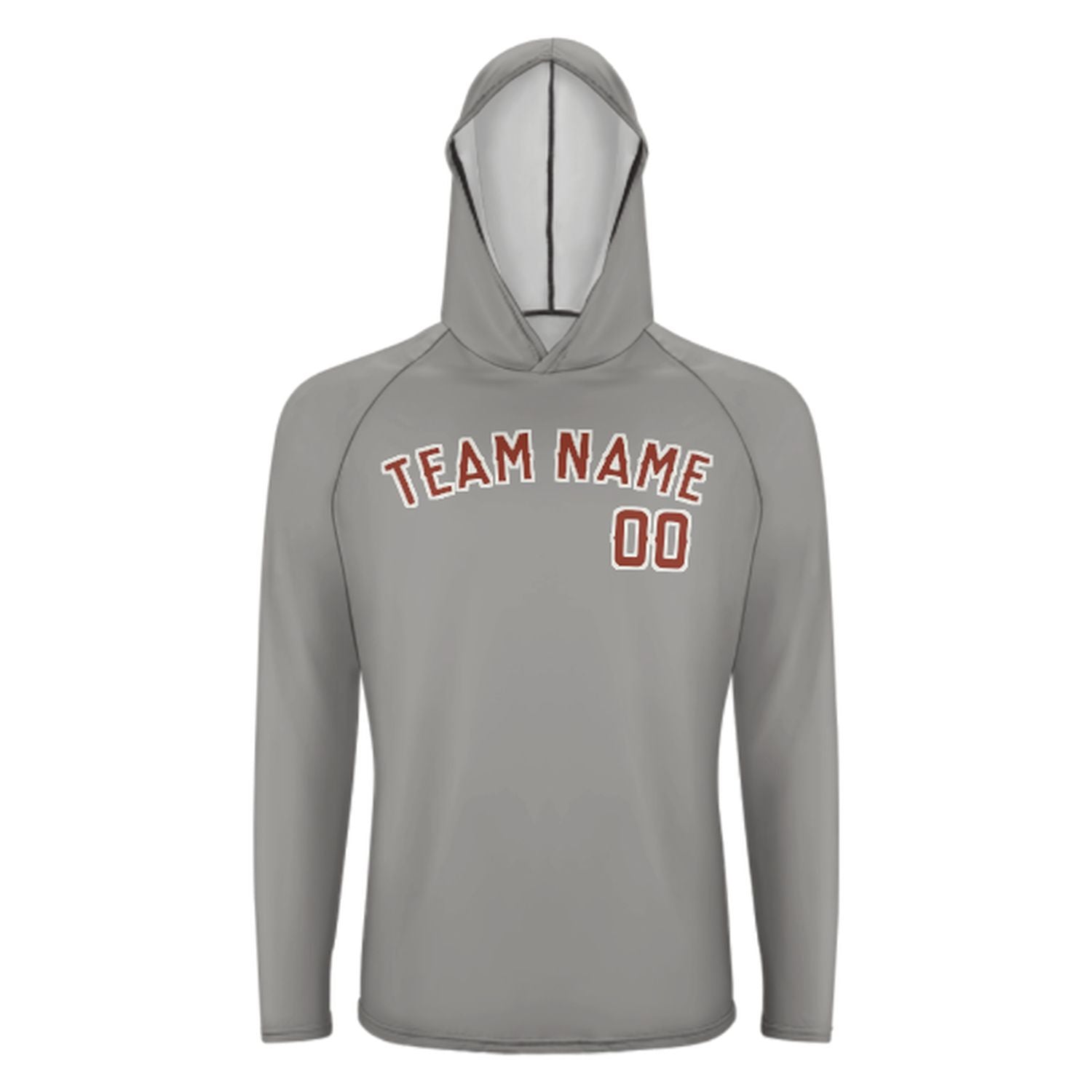 Maßgeschneidertes Grau Korallenrot UV-Hoodie