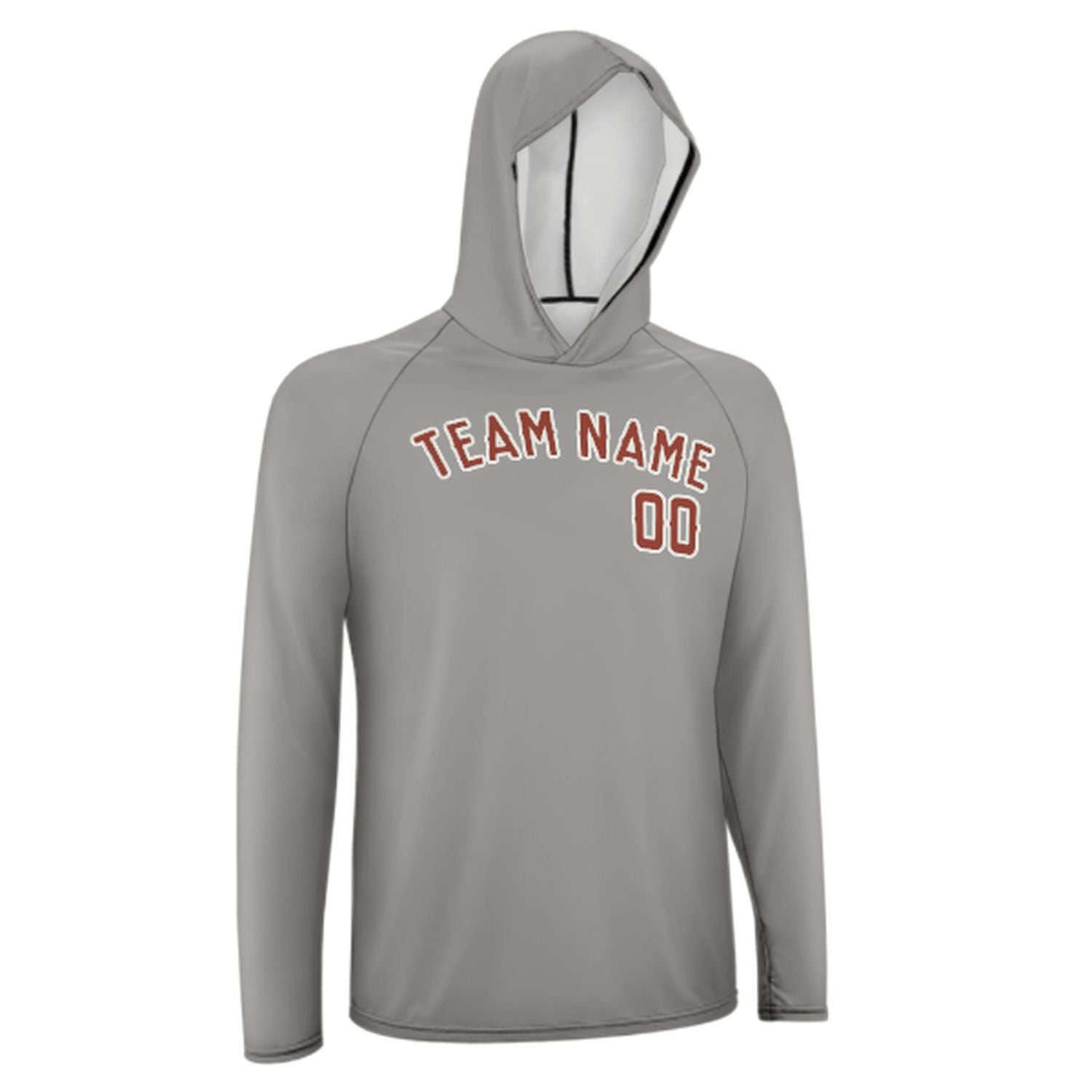 Maßgeschneidertes Grau Korallenrot UV-Hoodie