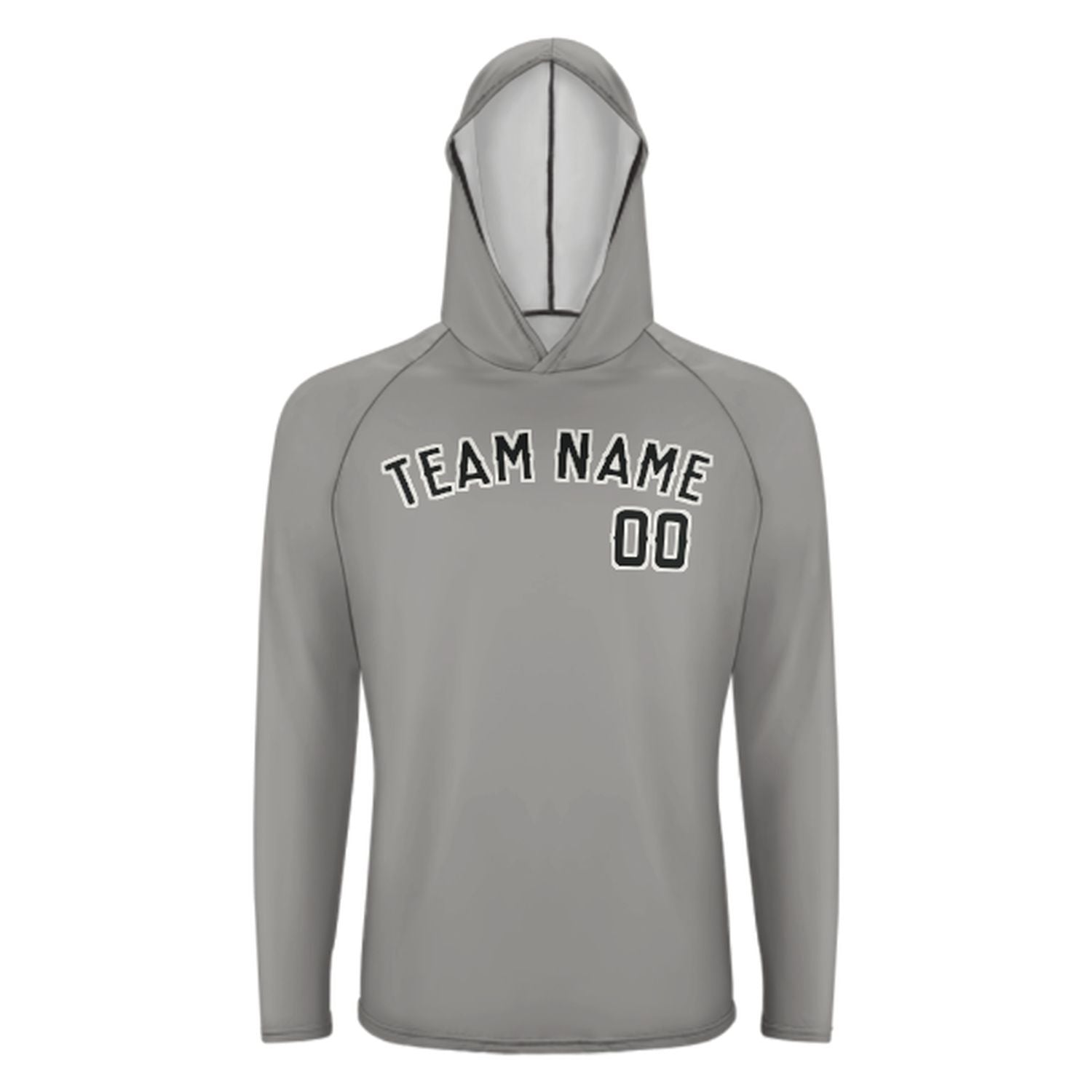 Maßgeschneidertes Grau Schwarz UV-Hoodie