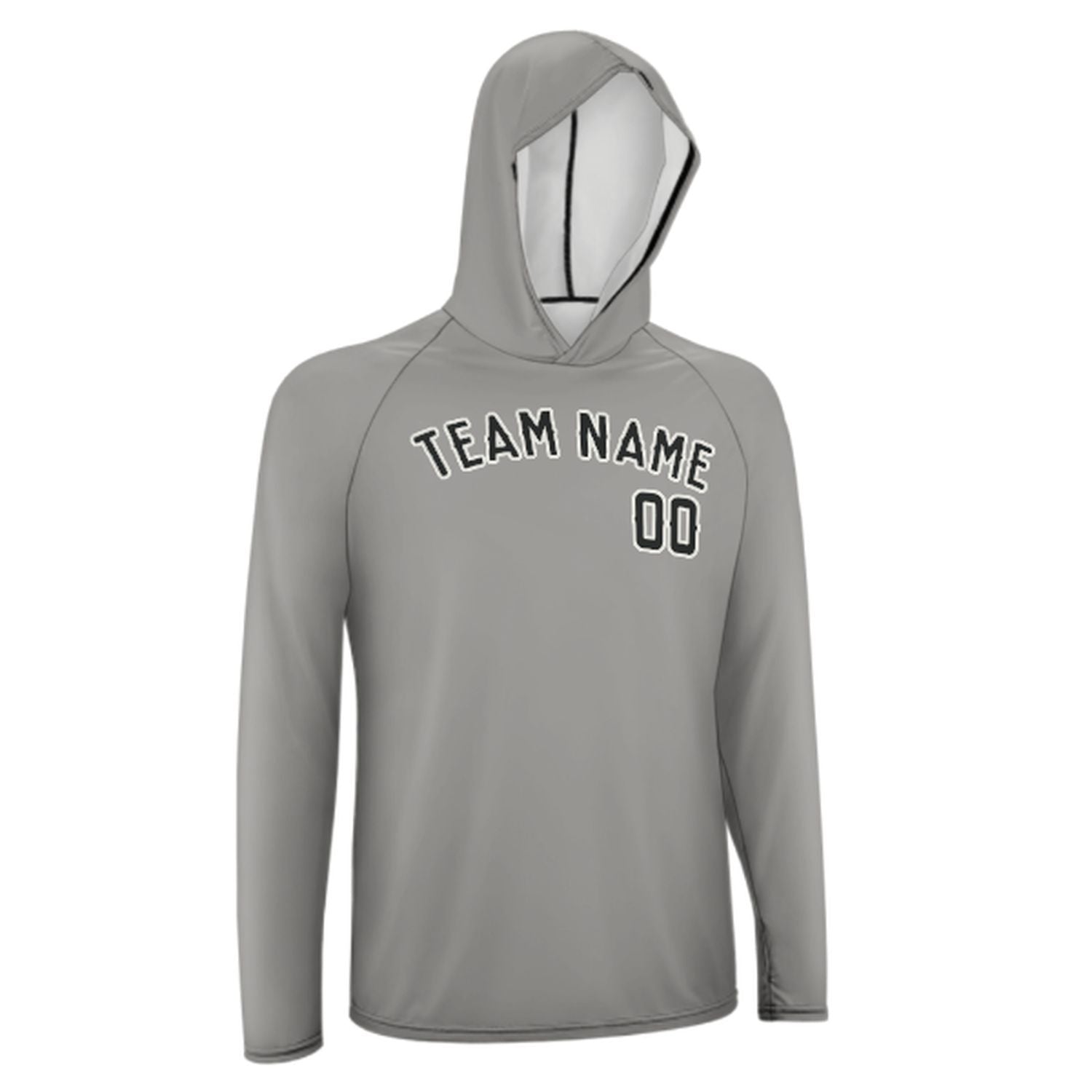 Maßgeschneidertes Grau Schwarz UV-Hoodie